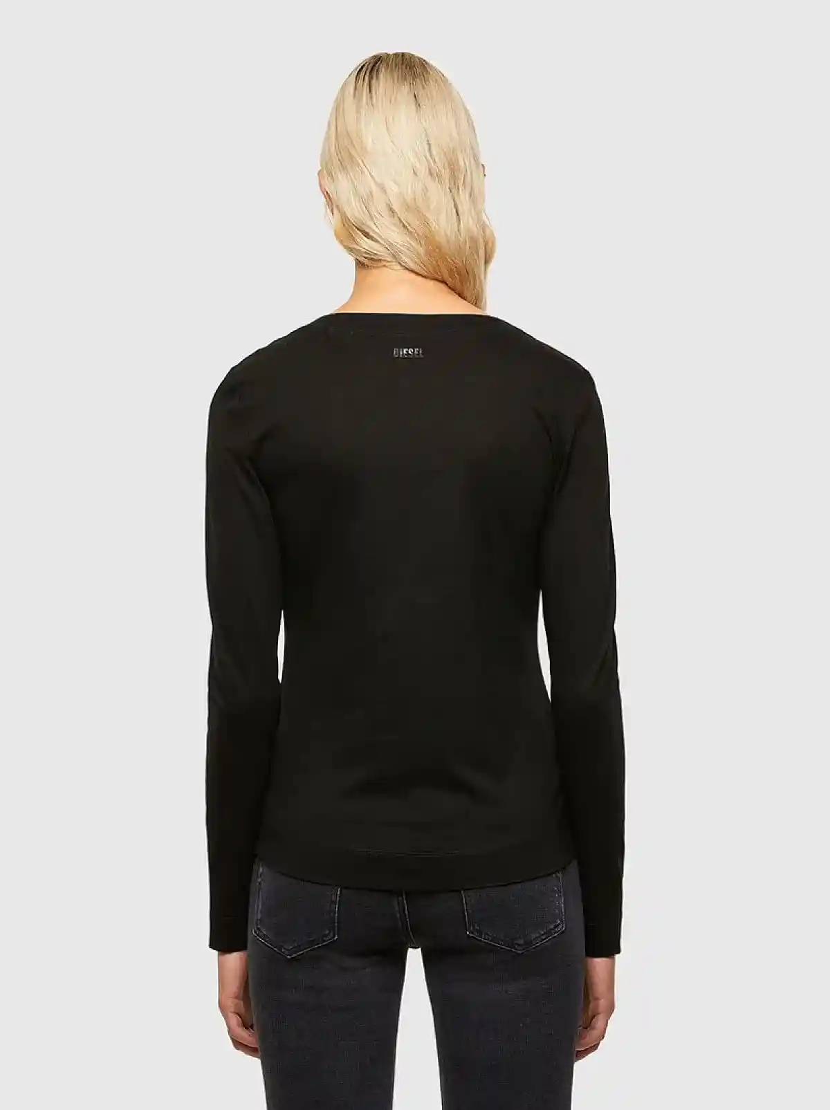 Black Zip-detailed long-sleeve top