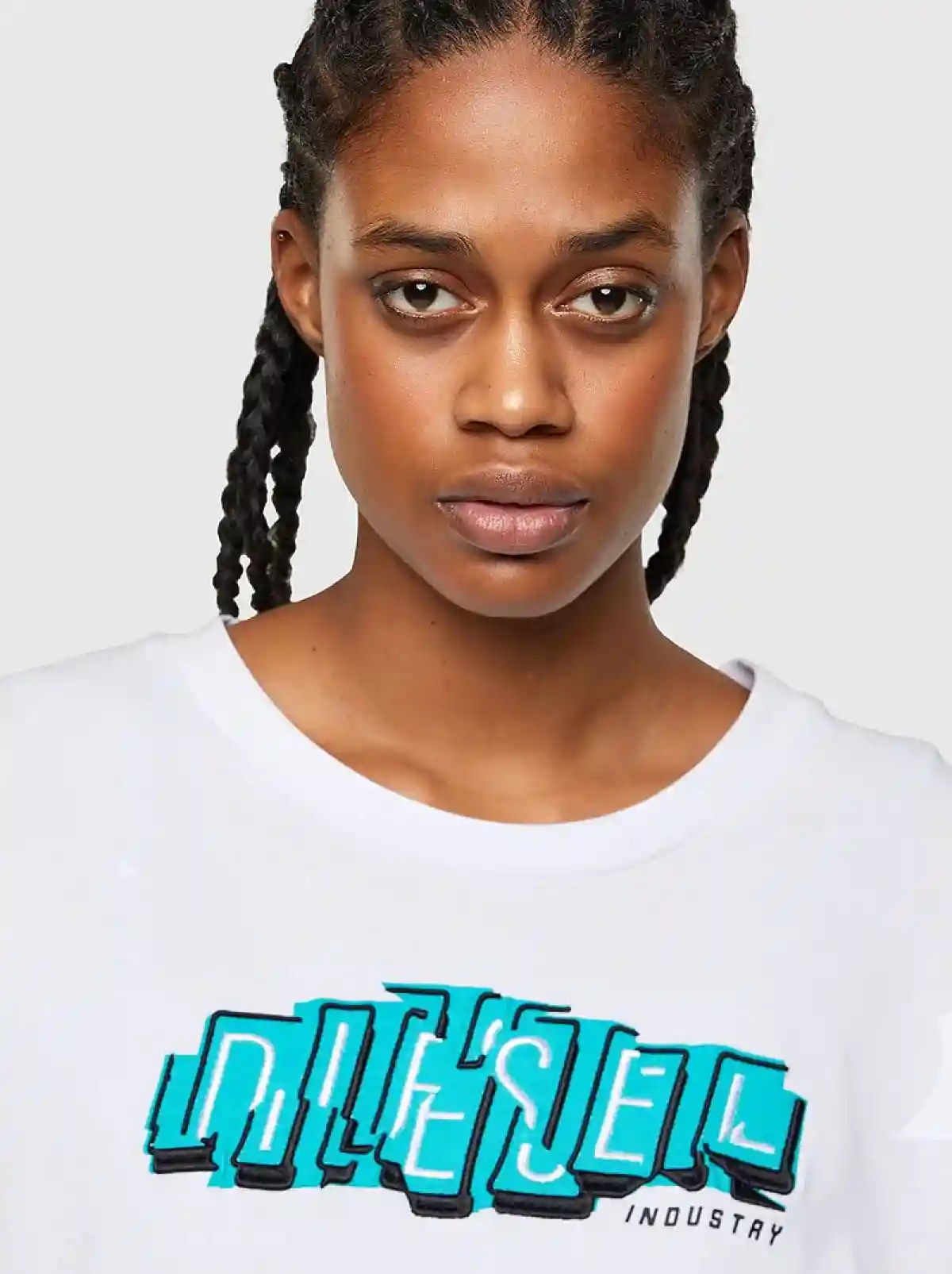 White Boxy T-shirt with print and embroidery