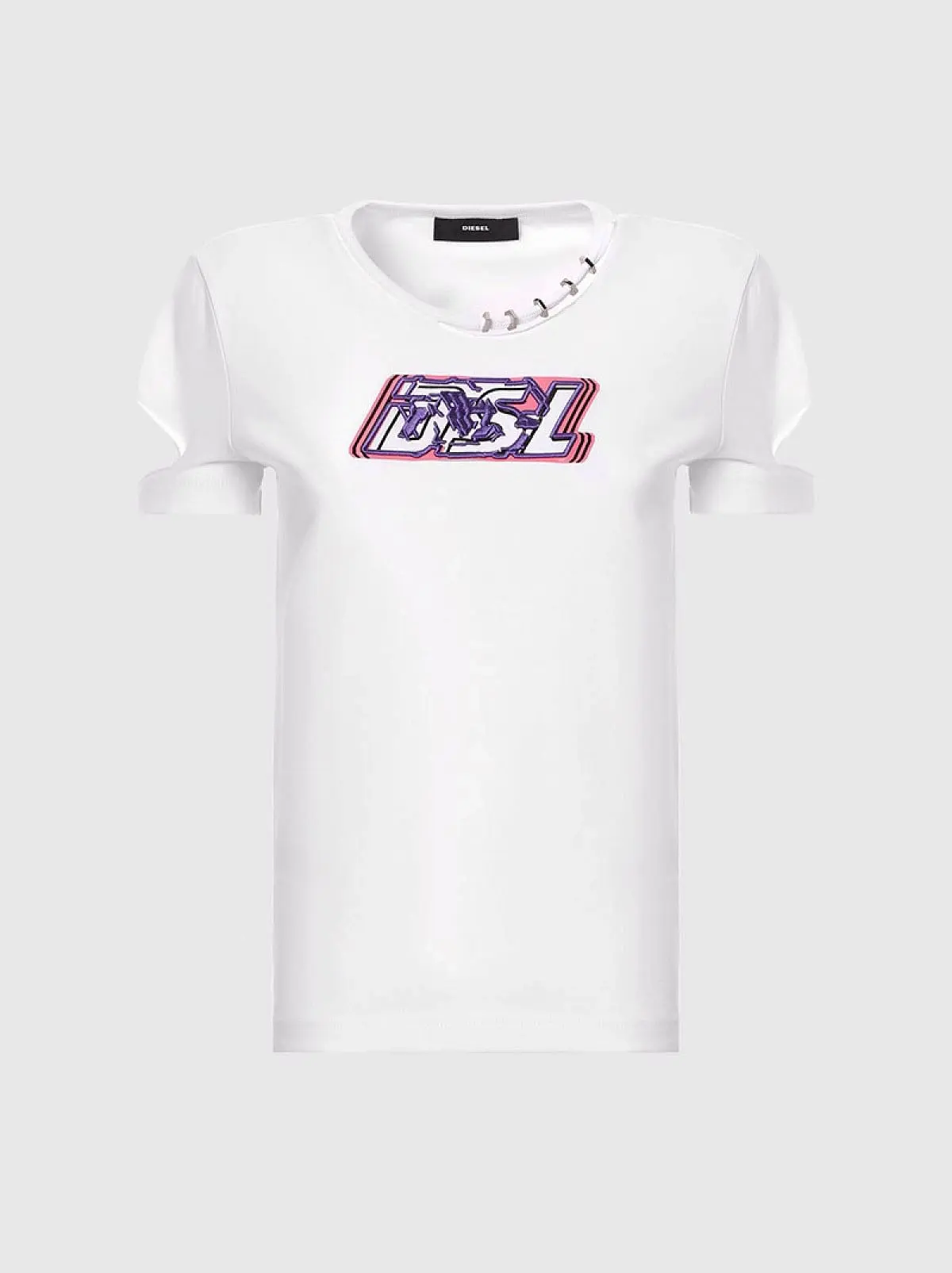 White Cut-out T-shirt with DSL logo