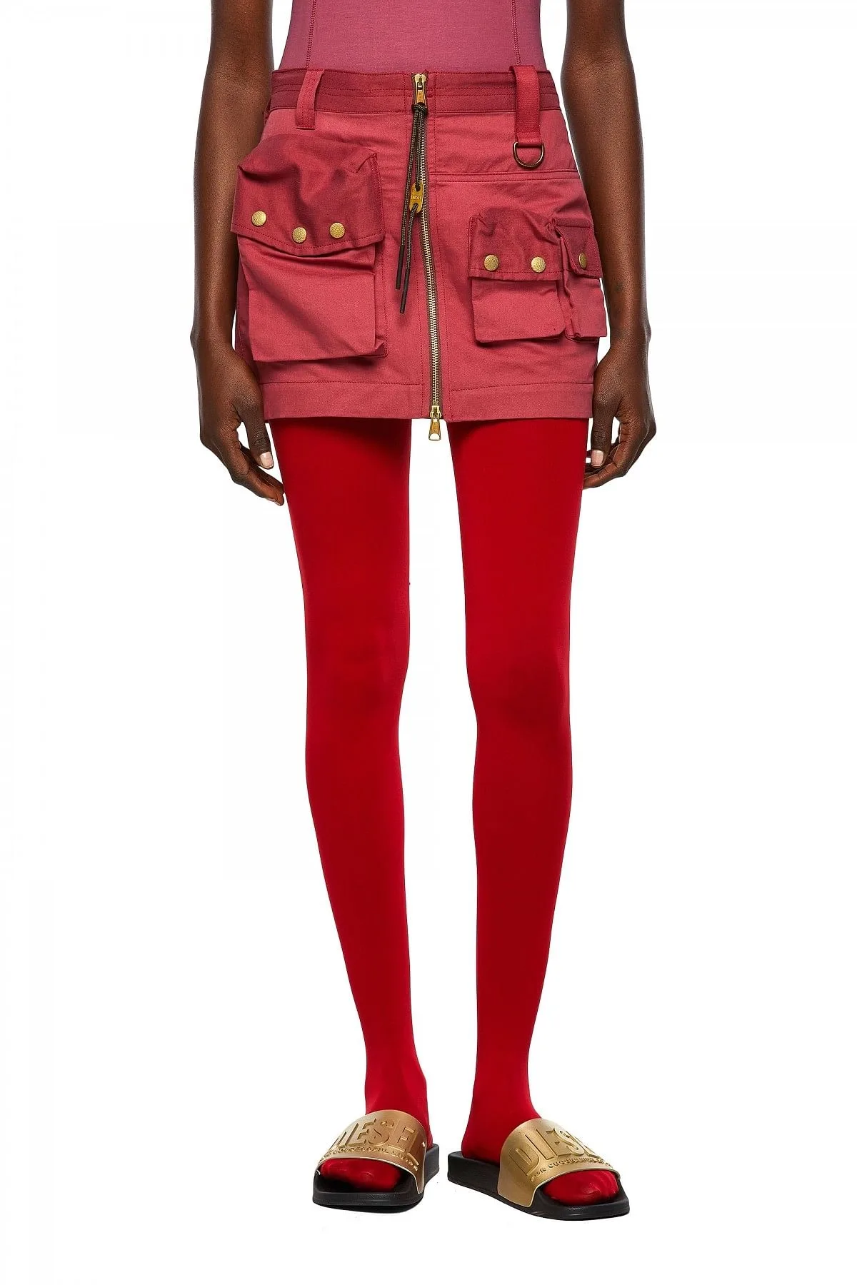 Pink Skirt with utility pockets