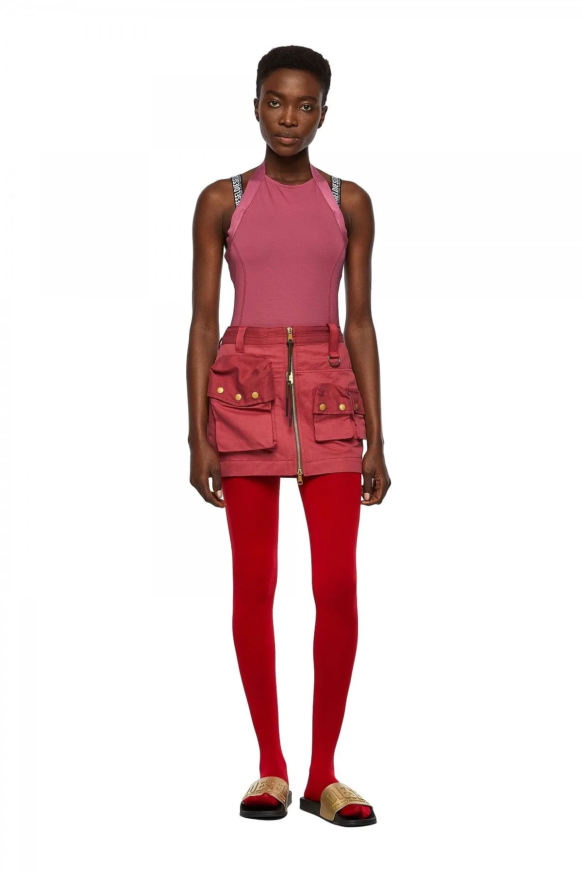 Pink Skirt with utility pockets