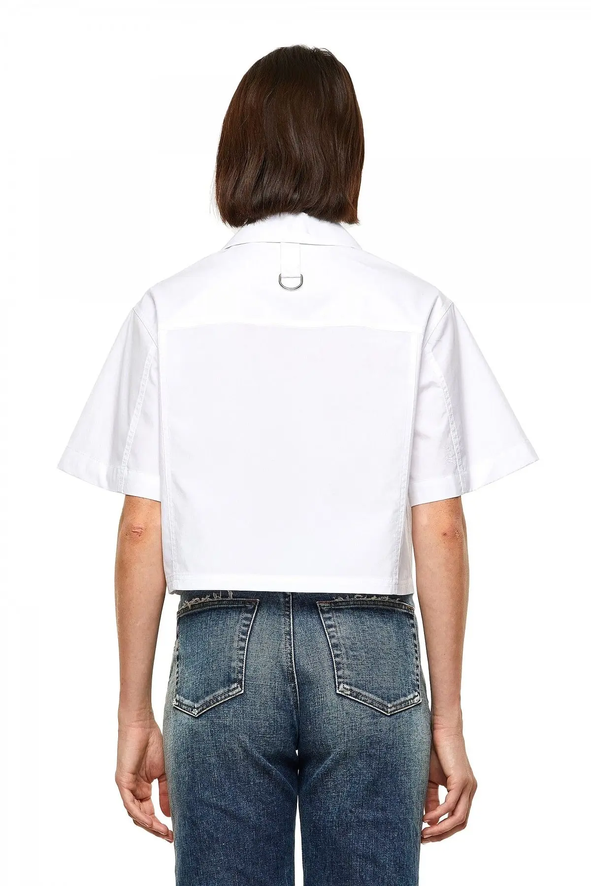 White Military shirt in cotton poplin
