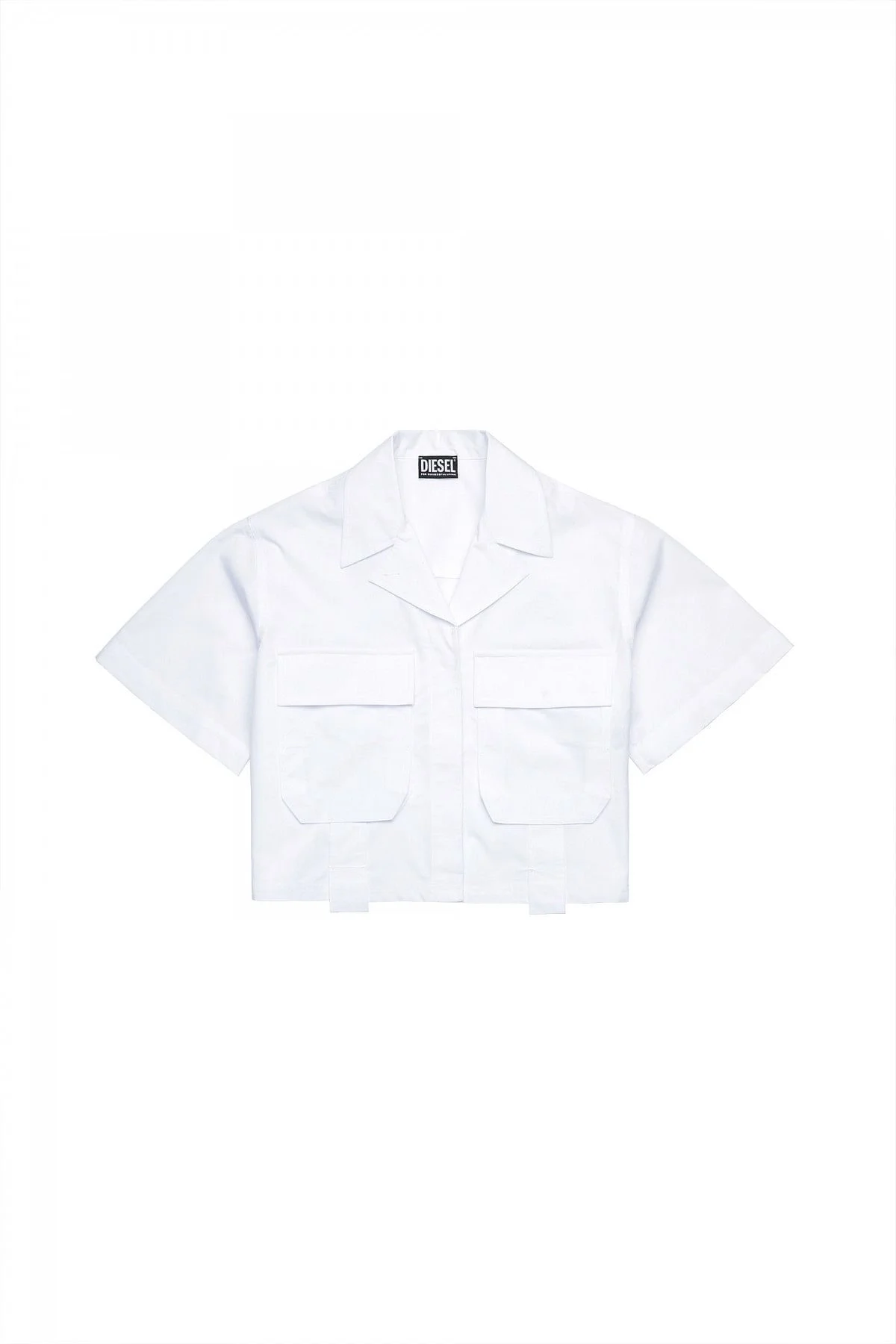 White Military shirt in cotton poplin