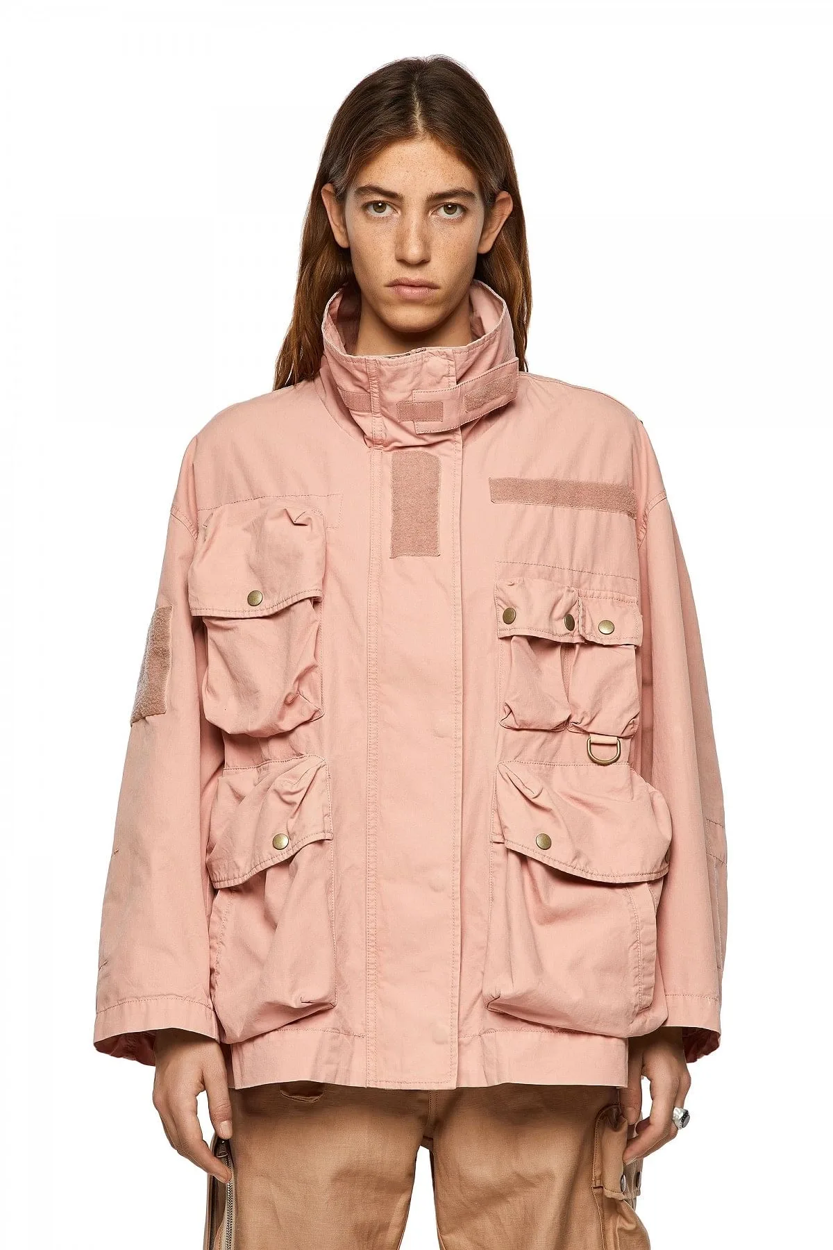 Pink Garment-dyed field jacket