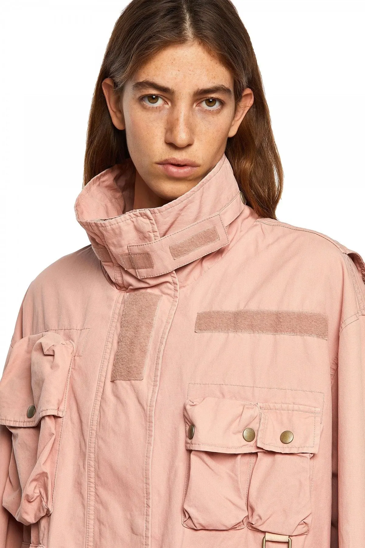 Pink Garment-dyed field jacket