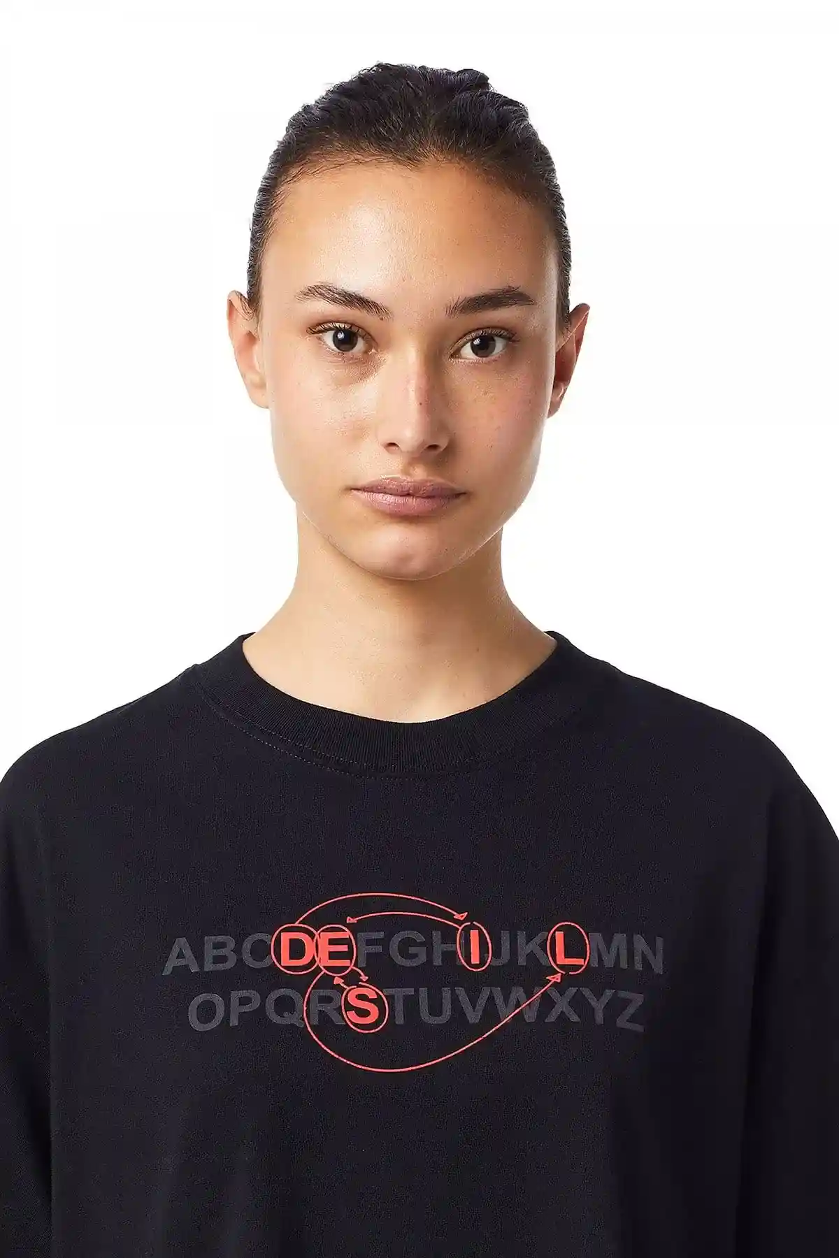 Black Green Label T-shirt with alphabet logo