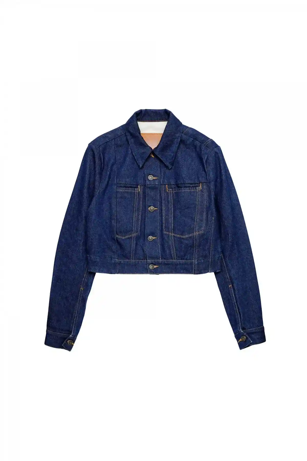 Blue Cropped trucker jacket in rinsed denim