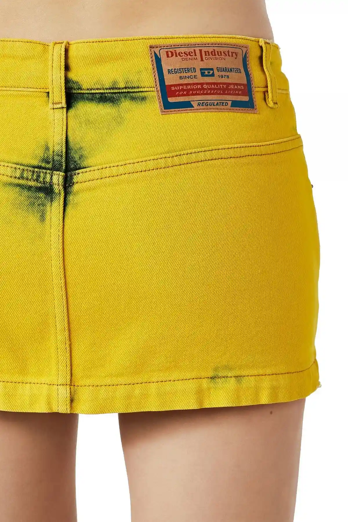Yellow Mini skirt in coloured denim