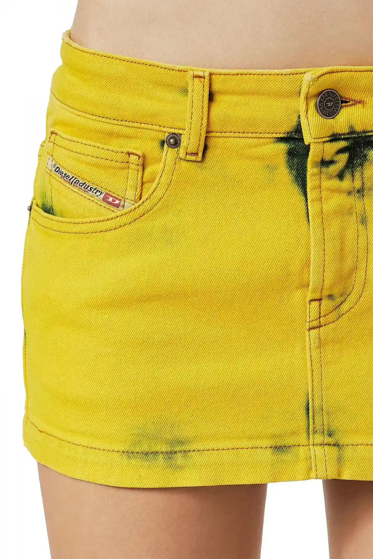 Yellow Mini skirt in coloured denim