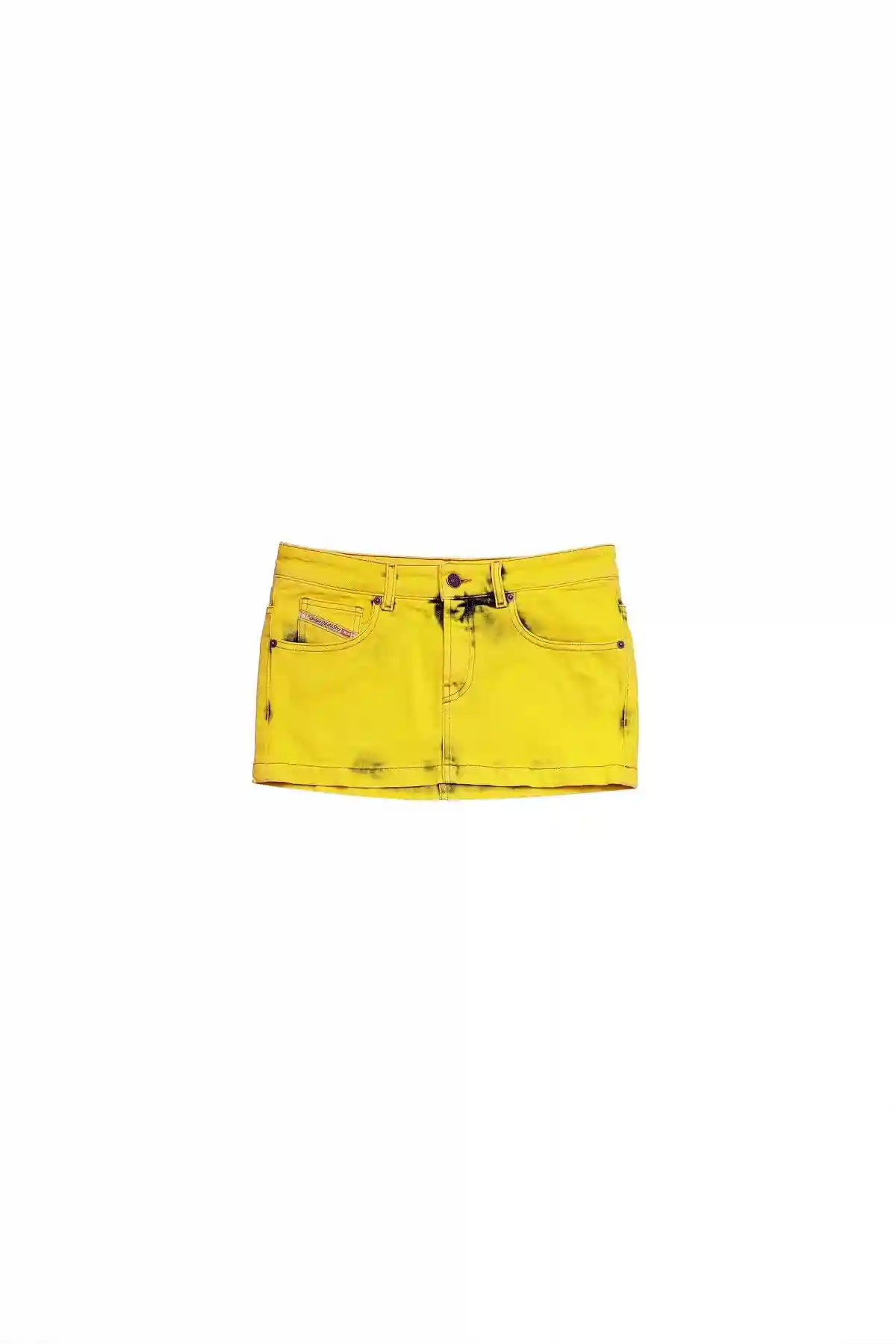 Yellow Mini skirt in coloured denim
