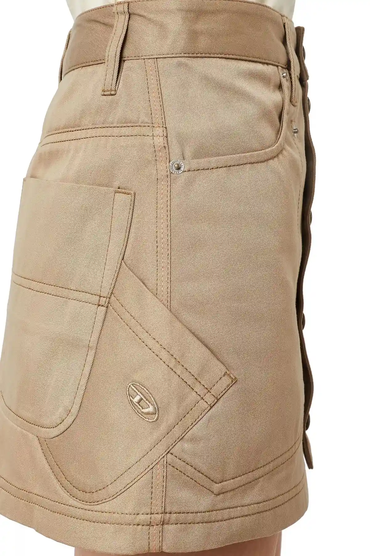 Beige Workwear mini skirt