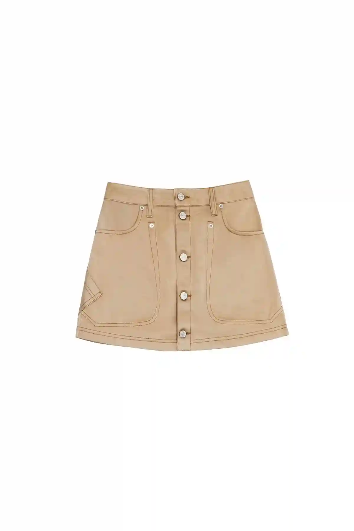 Beige Workwear mini skirt