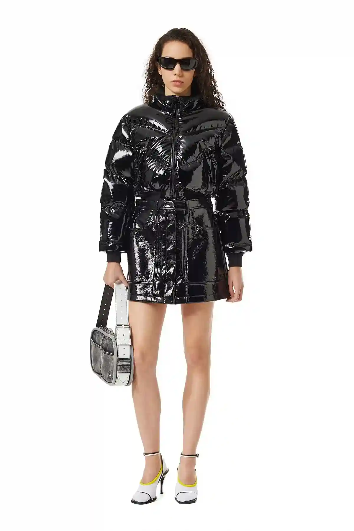 Black Vinyl mini skirt