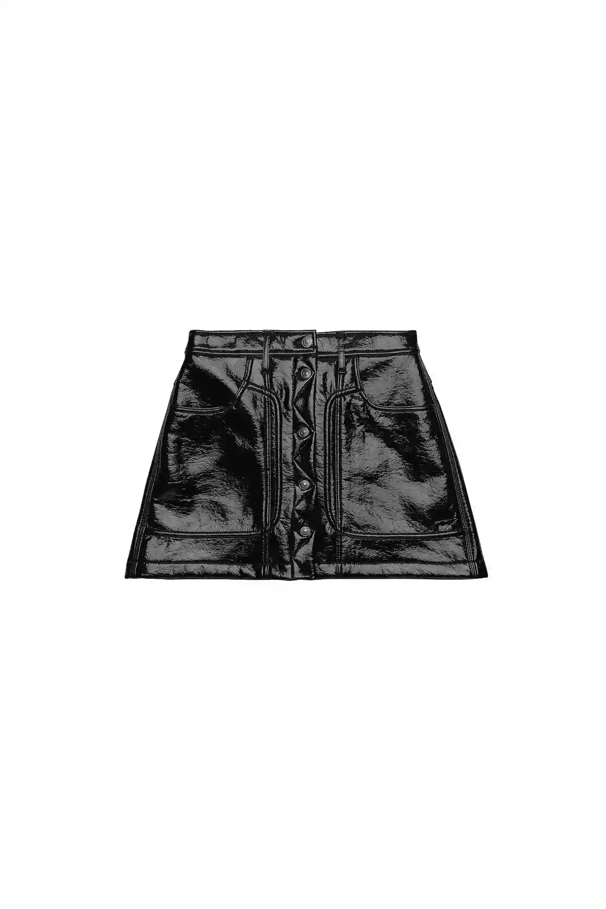 Black Vinyl mini skirt