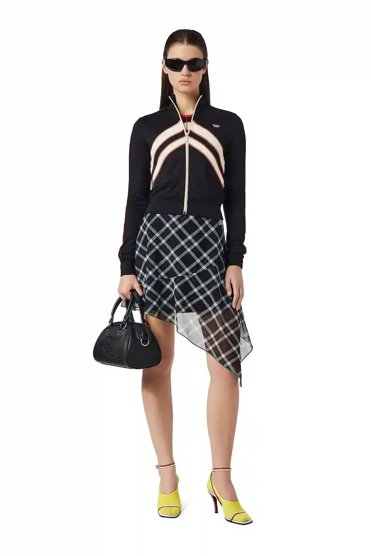 Black Striped zip-up sweatshirt