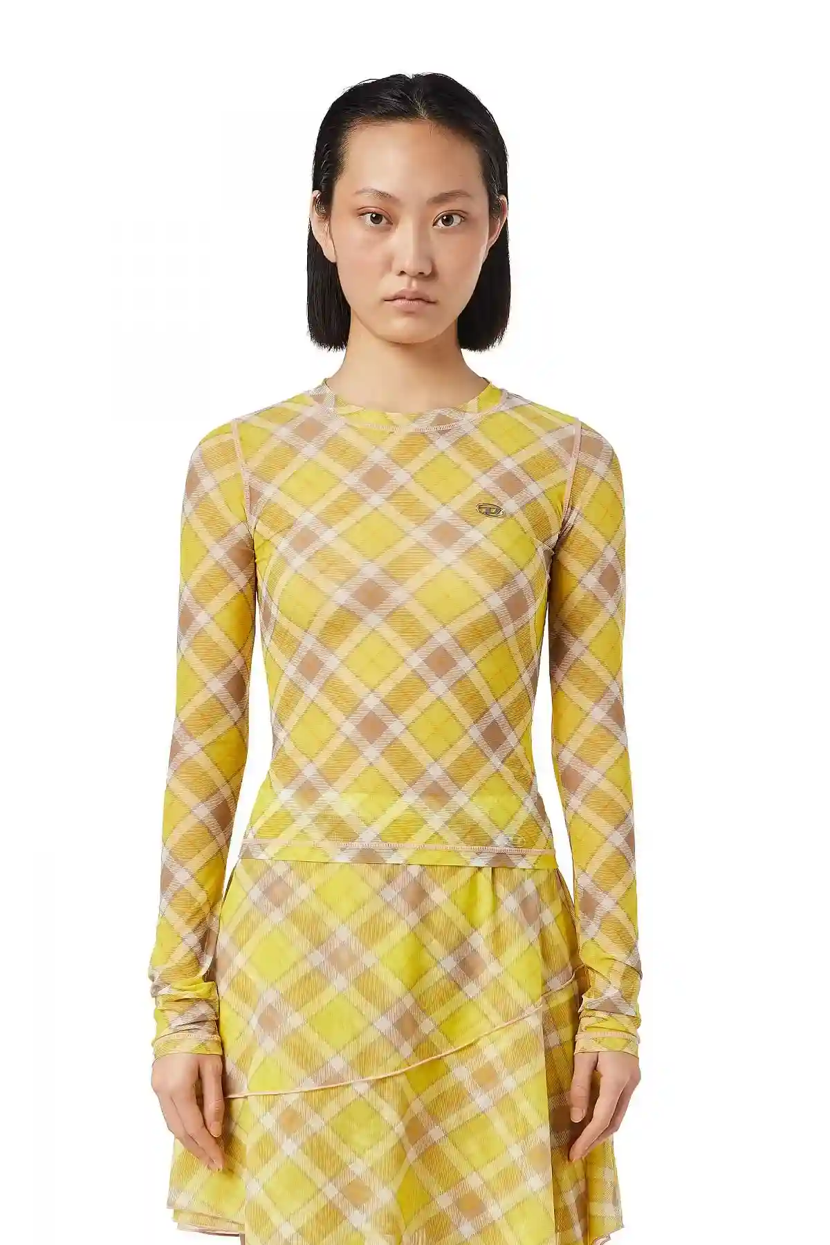 Green Long-sleeve T-shirt in mesh