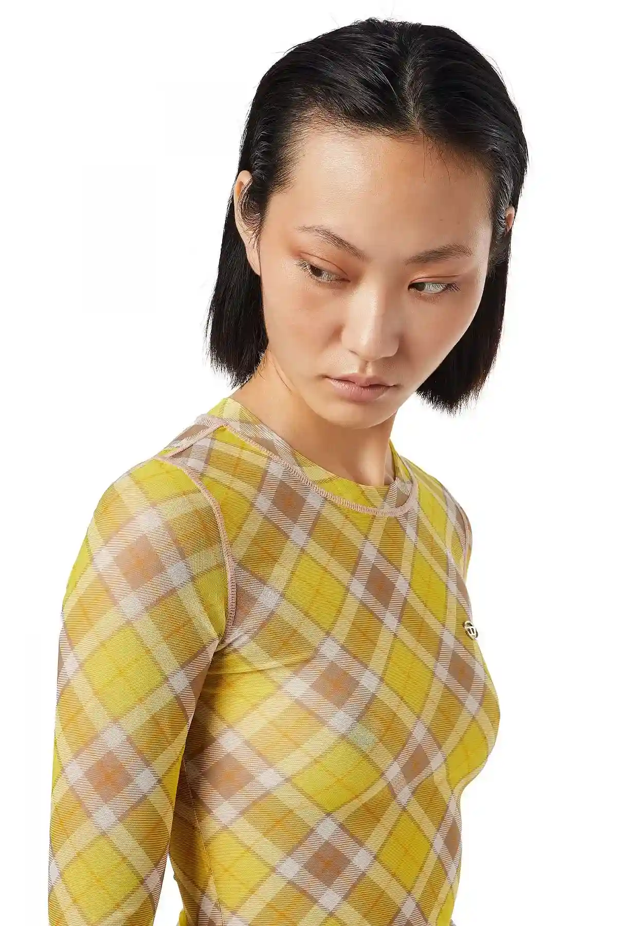 Green Long-sleeve T-shirt in mesh