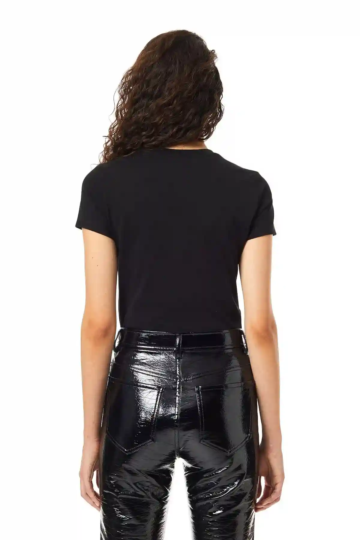Black T-shirt with embossed oval logo