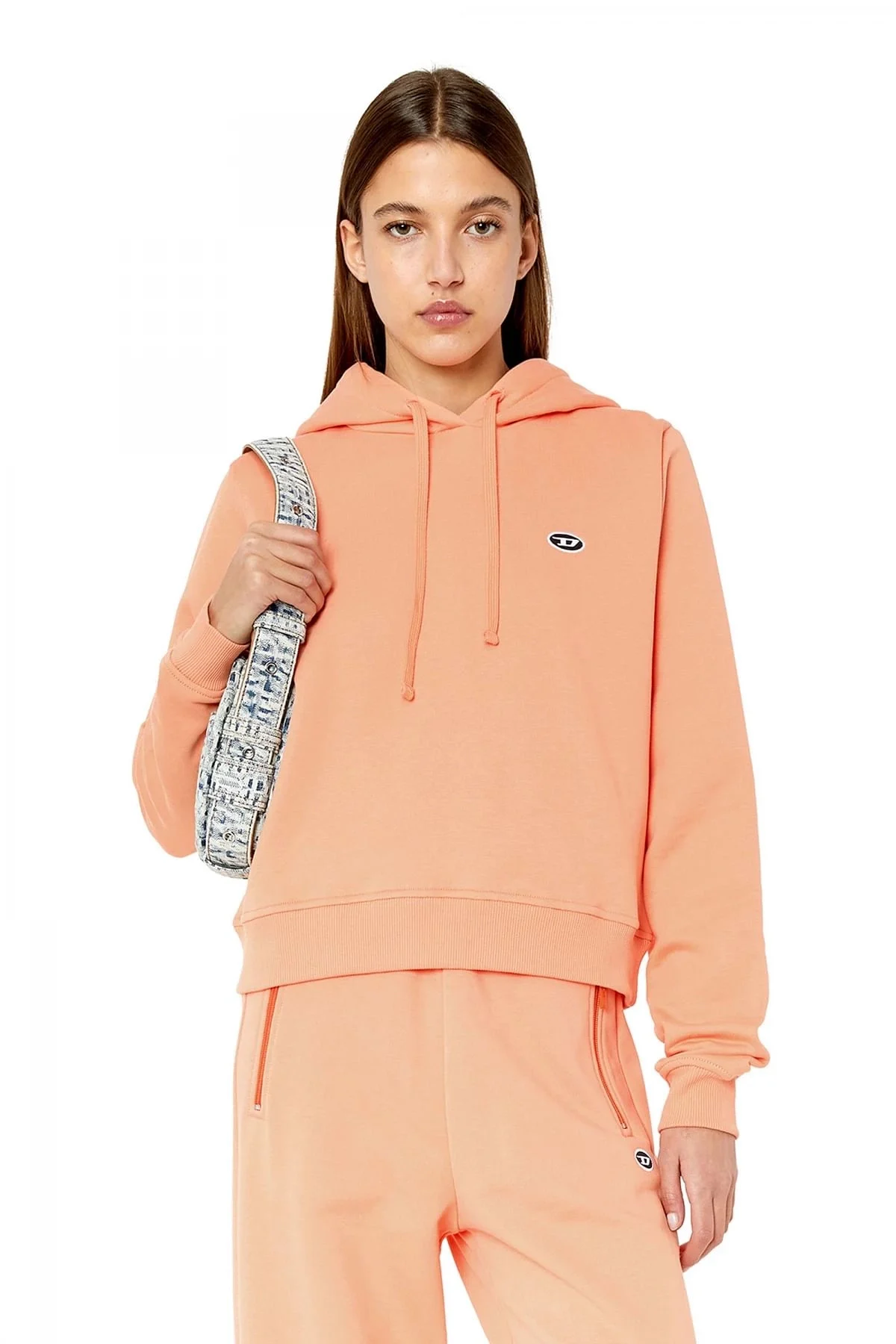 Pink Hoodie with oval D patch