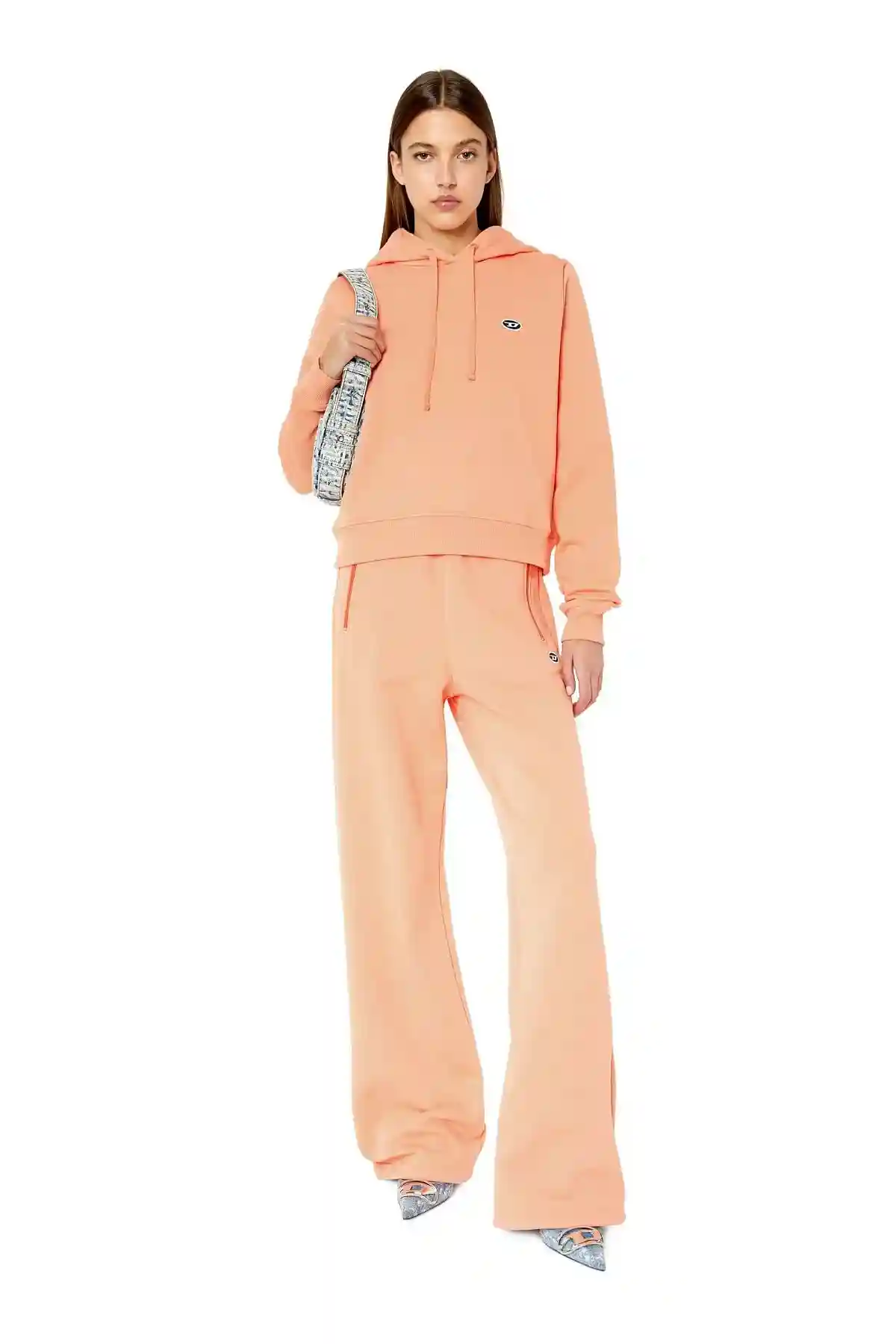 Pink Hoodie with oval D patch