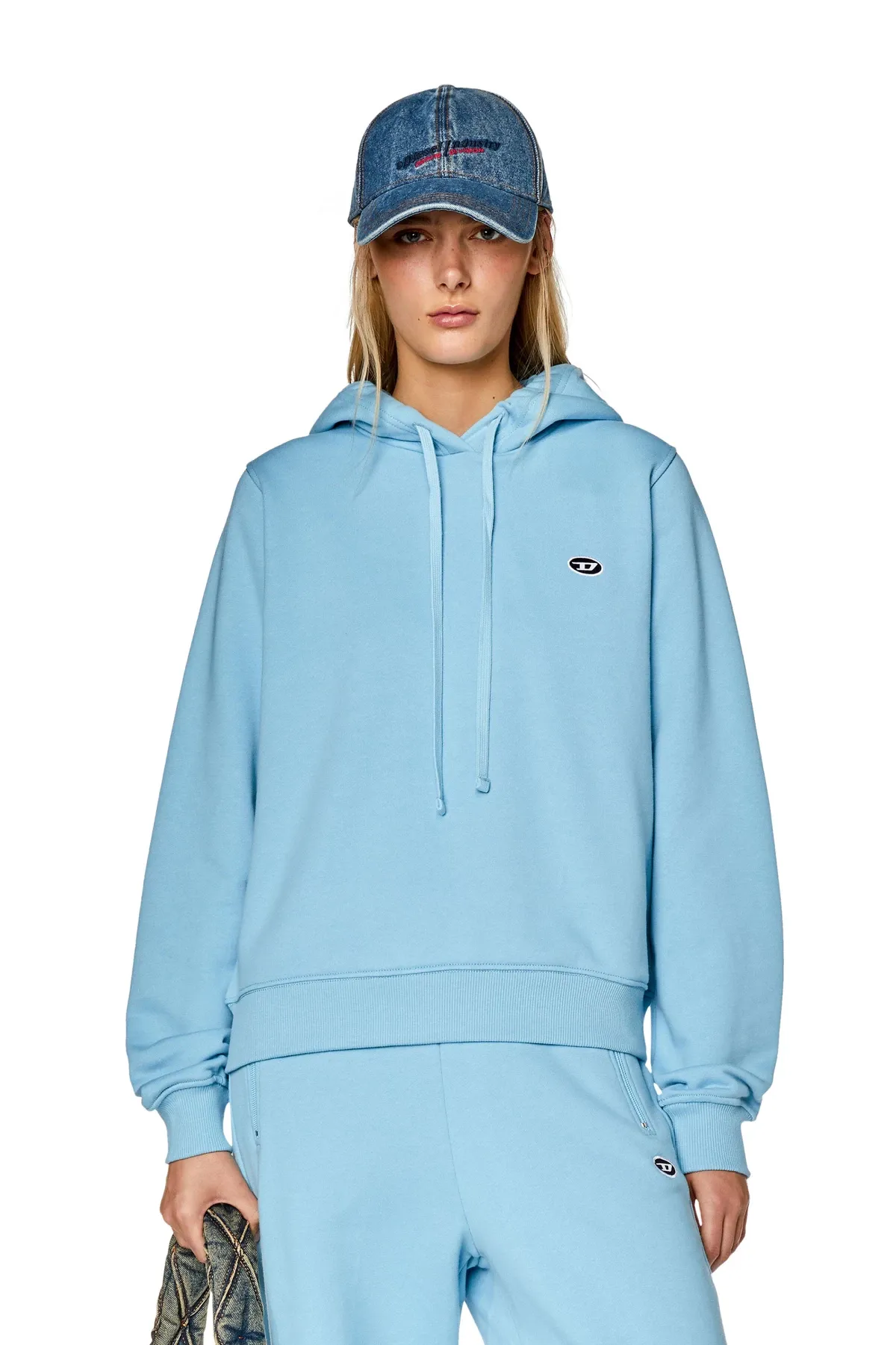 Blue Hoodie with oval D patch