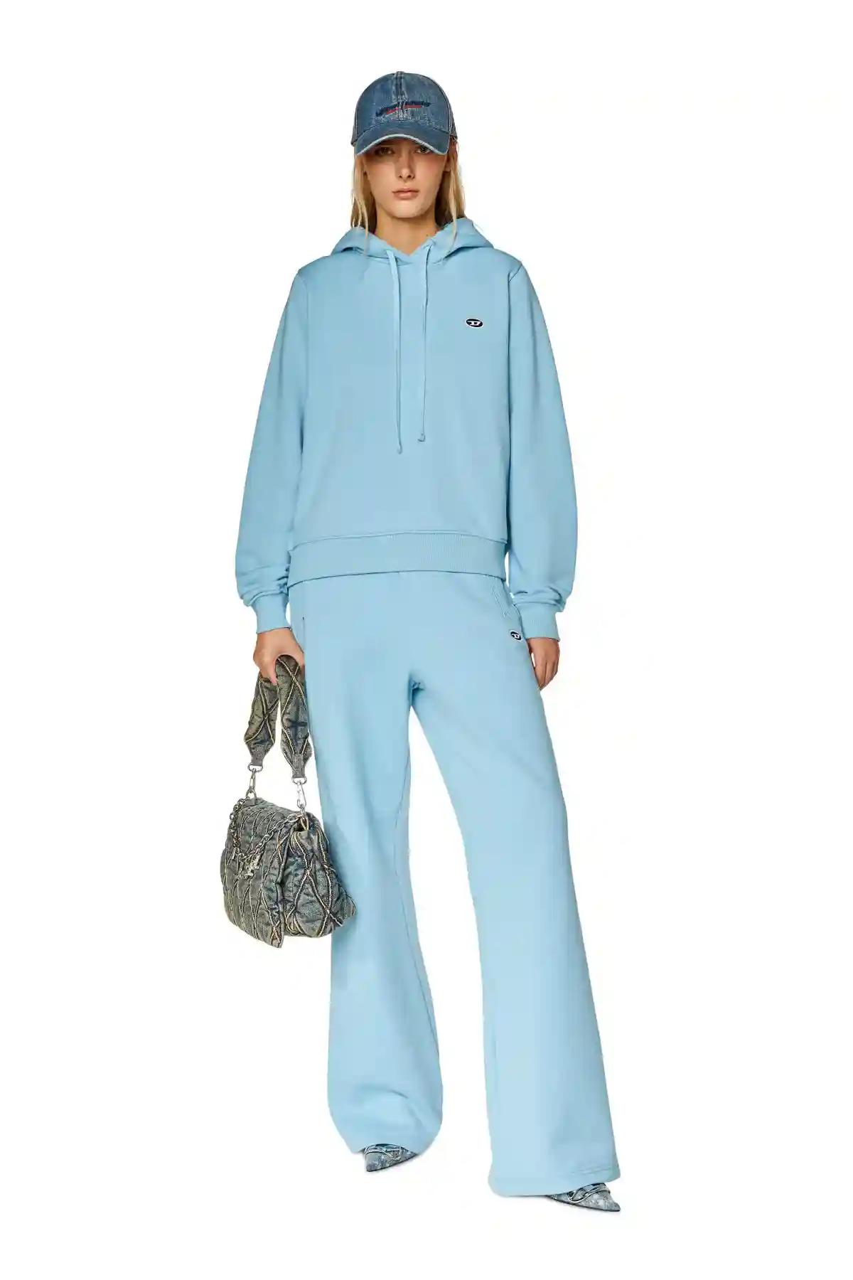Blue Hoodie with oval D patch
