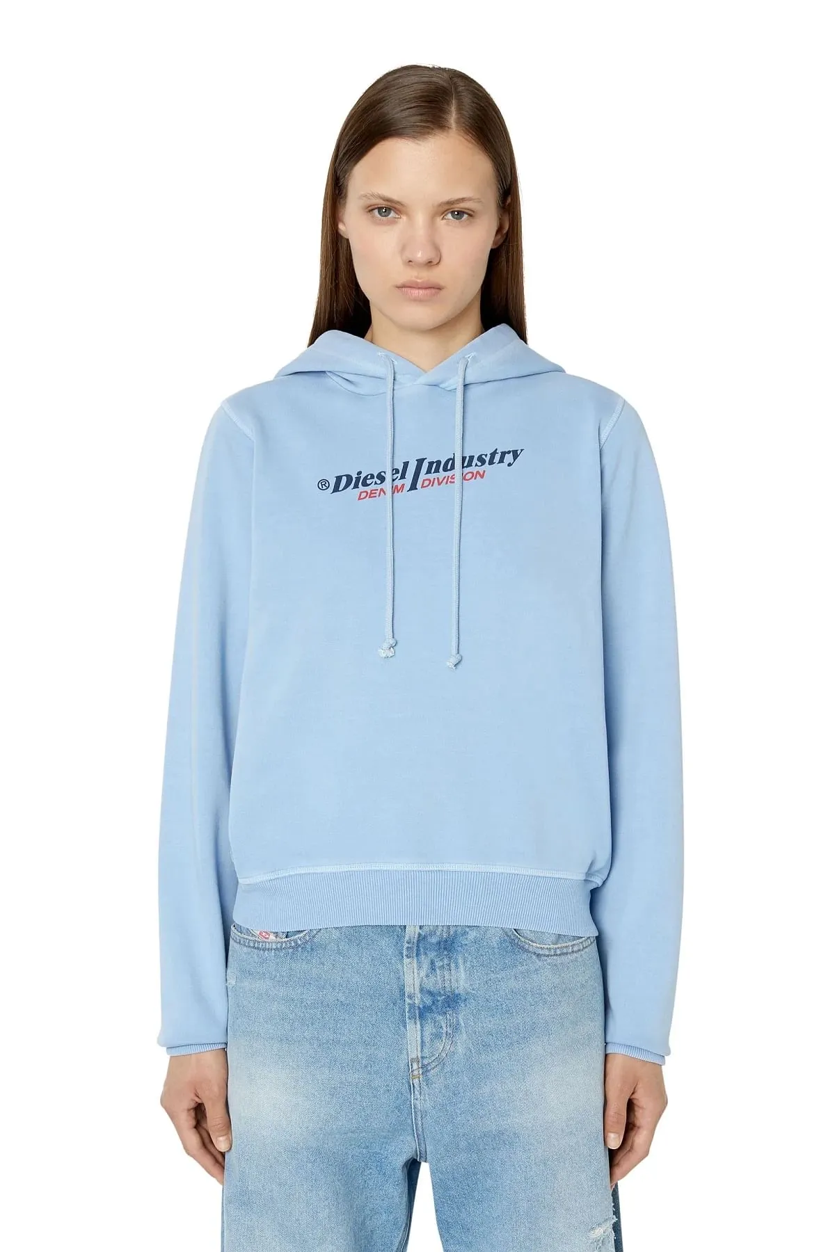 Blue Hoodie with puff logo