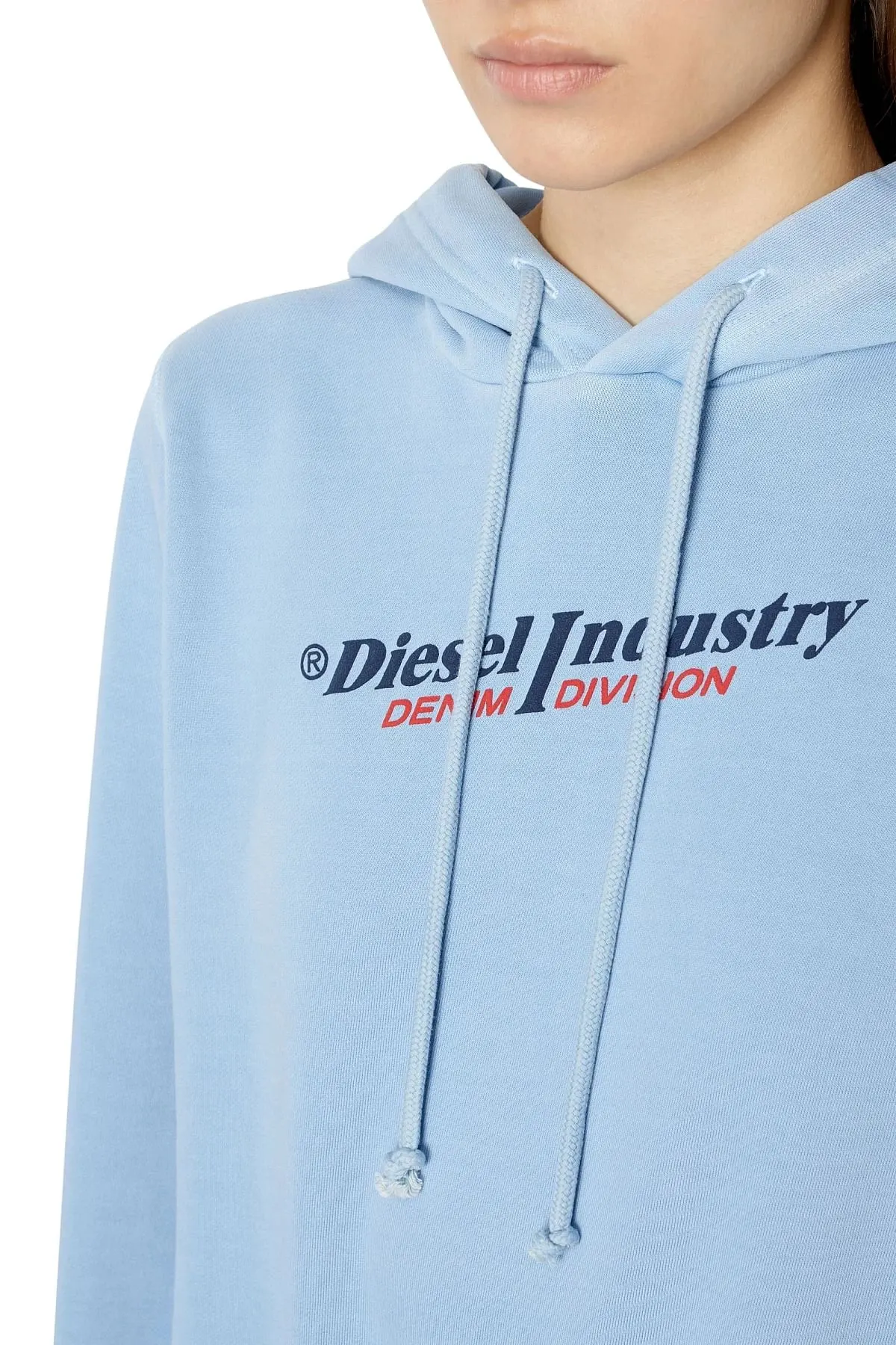 Blue Hoodie with puff logo