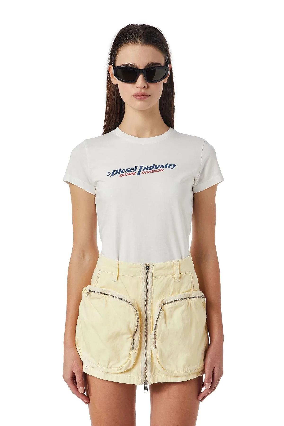 White T-shirt with puff logo