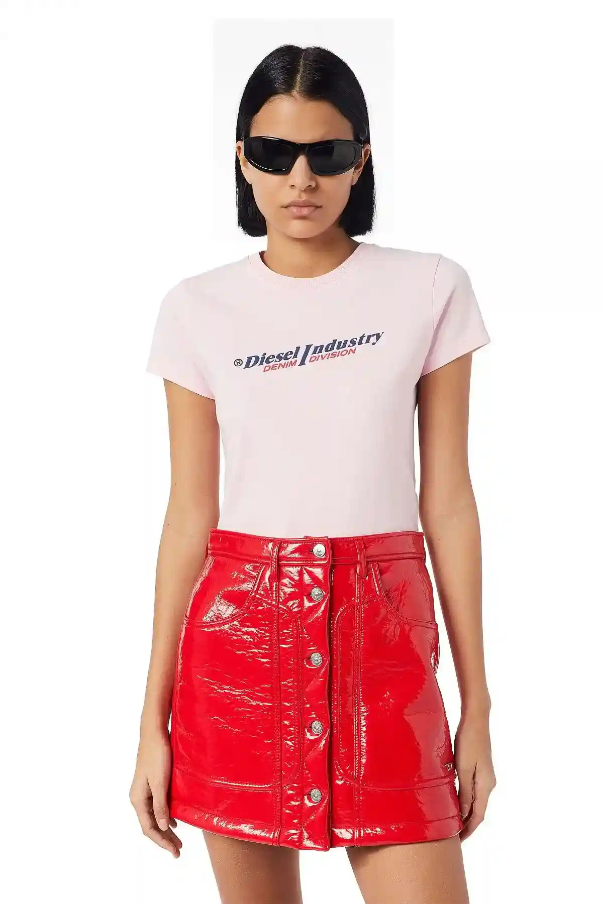 Pink T-shirt with puff logo
