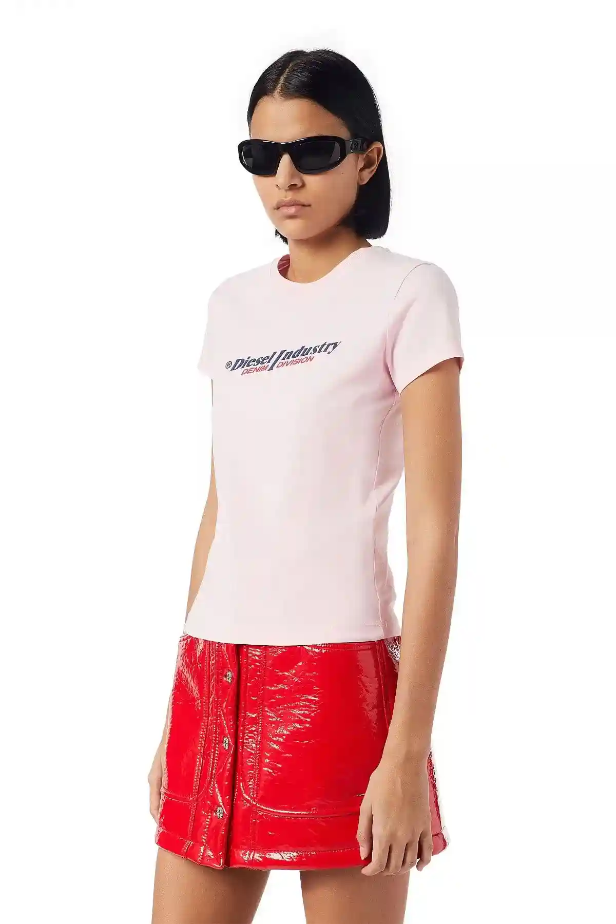 Pink T-shirt with puff logo