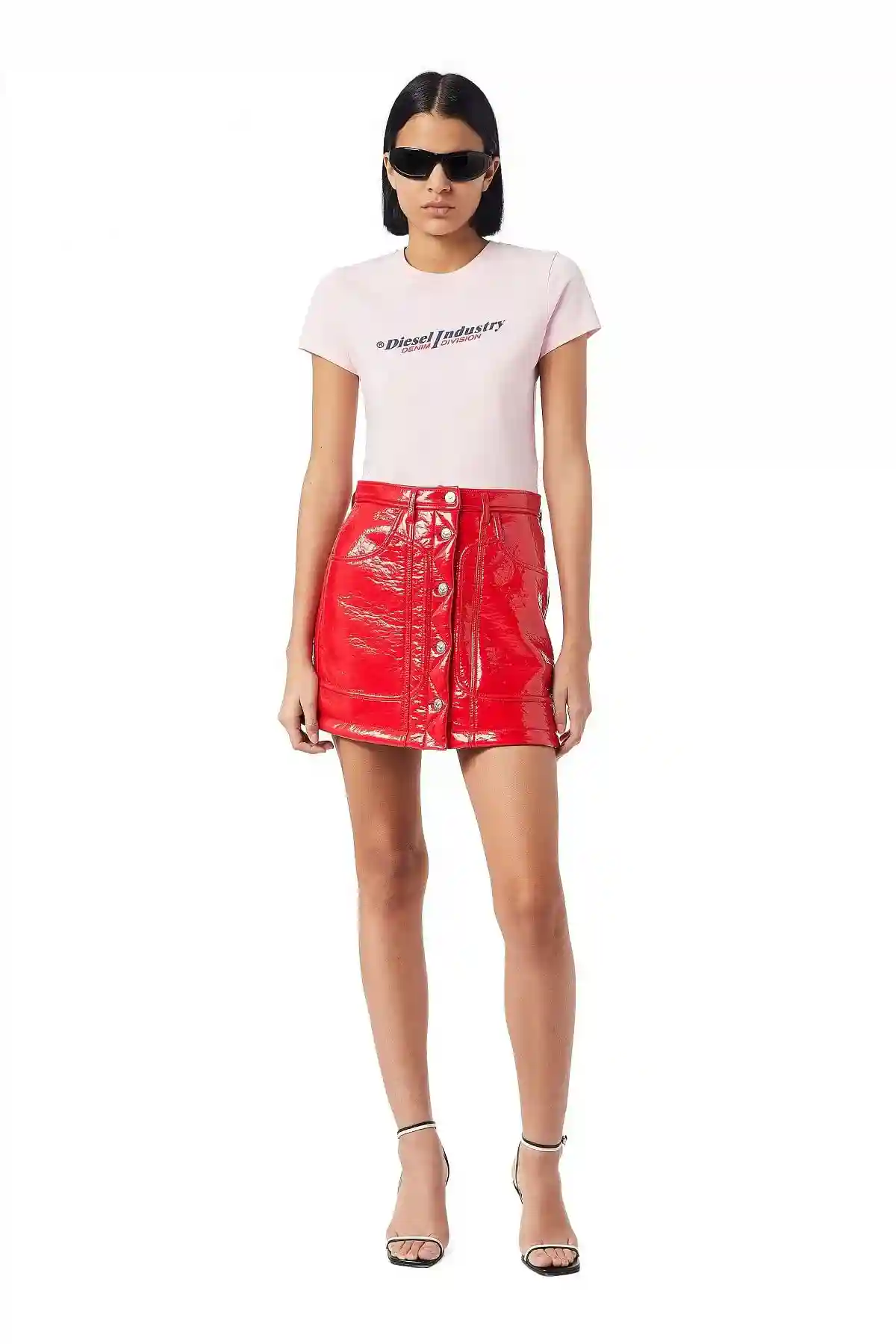 Pink T-shirt with puff logo