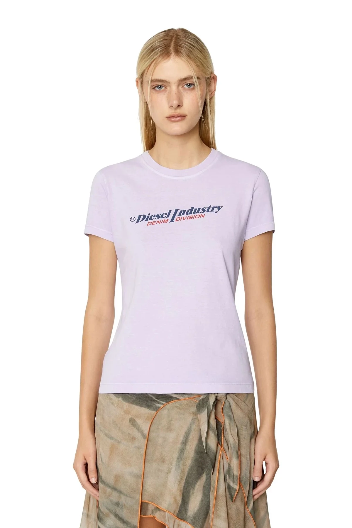 Violet T-shirt with puff logo