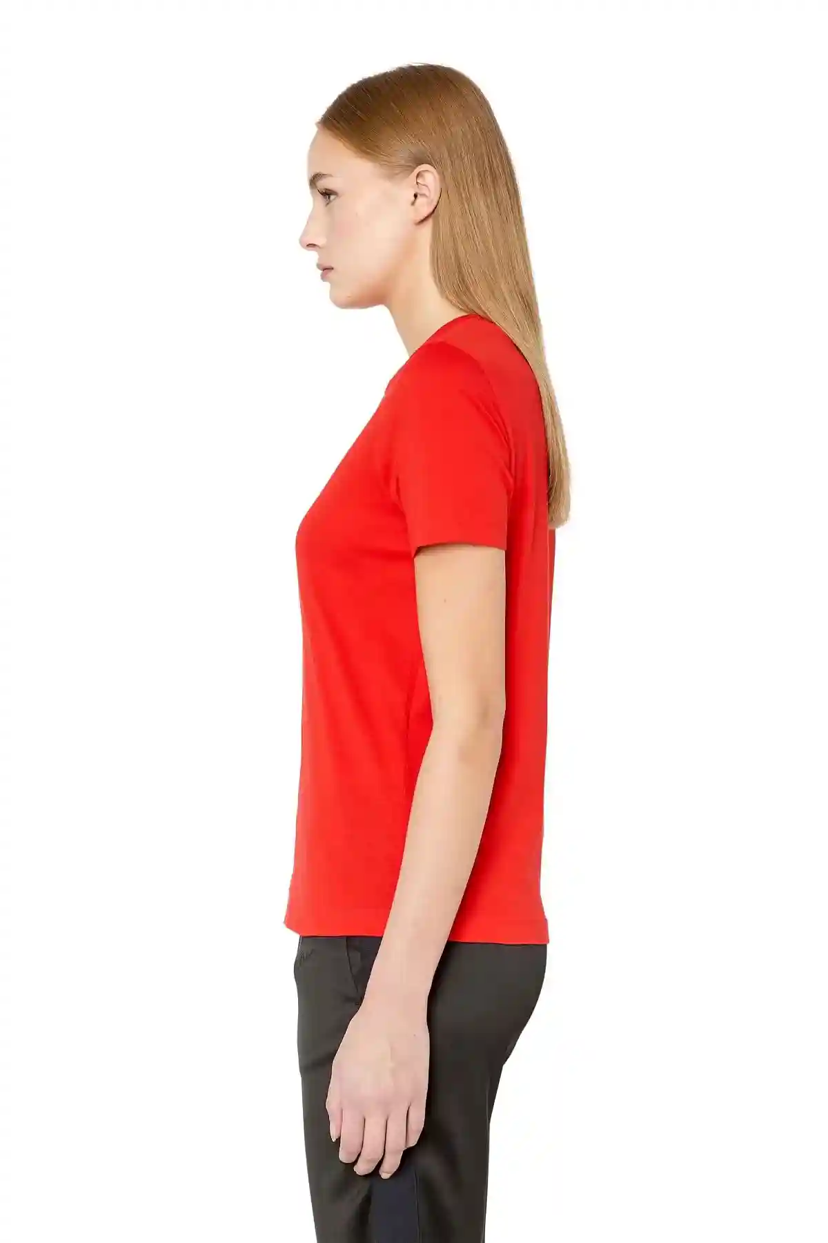 Red T-shirt with mini logo patch