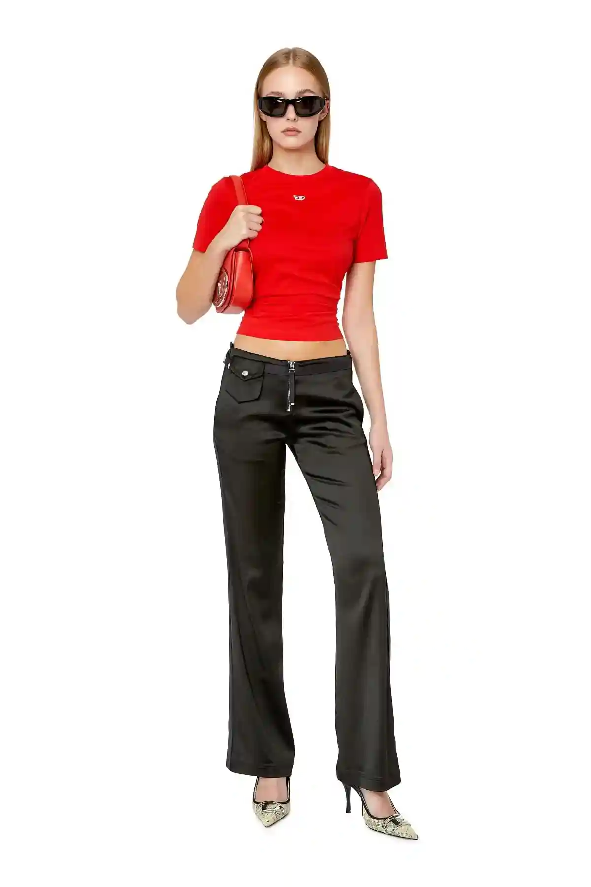 Red T-shirt with mini logo patch