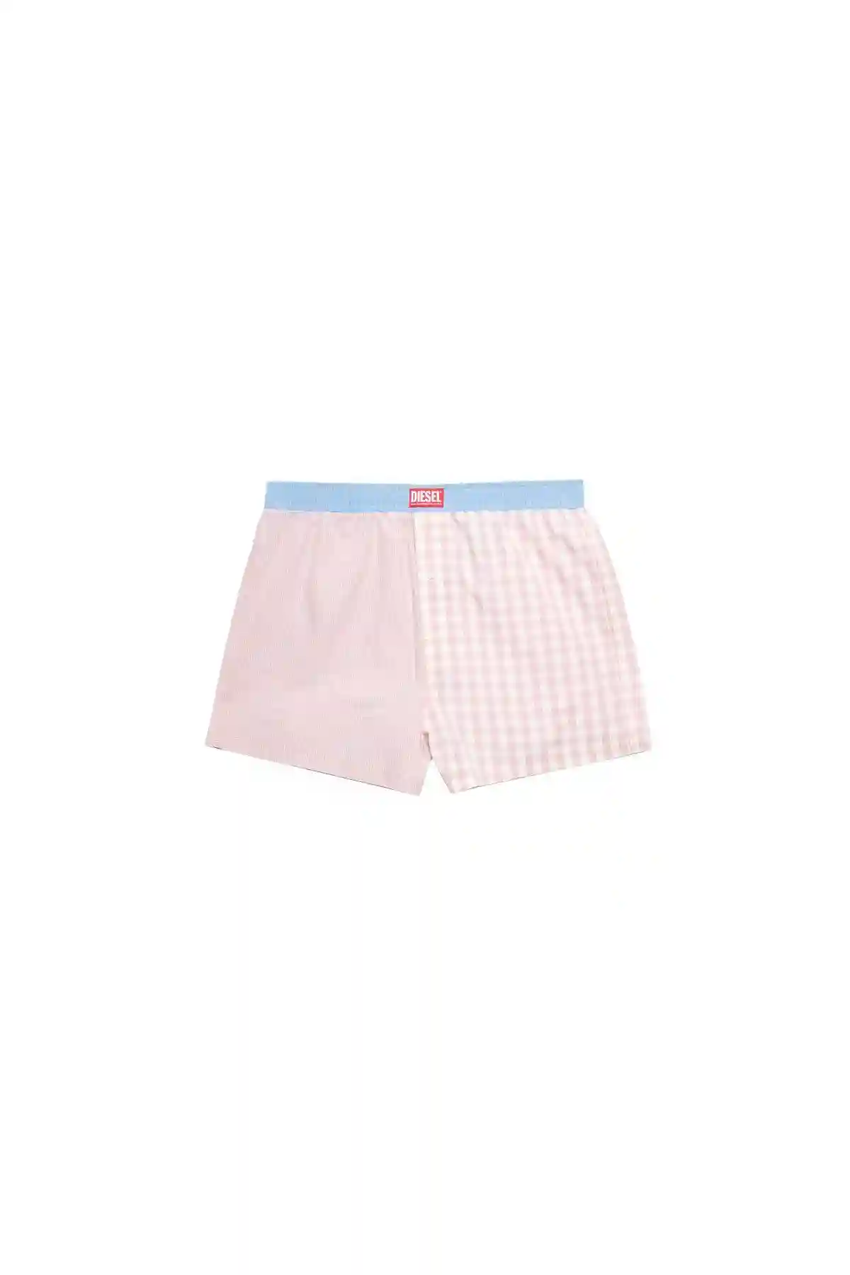 Pink Poplin boxers with mixed checks