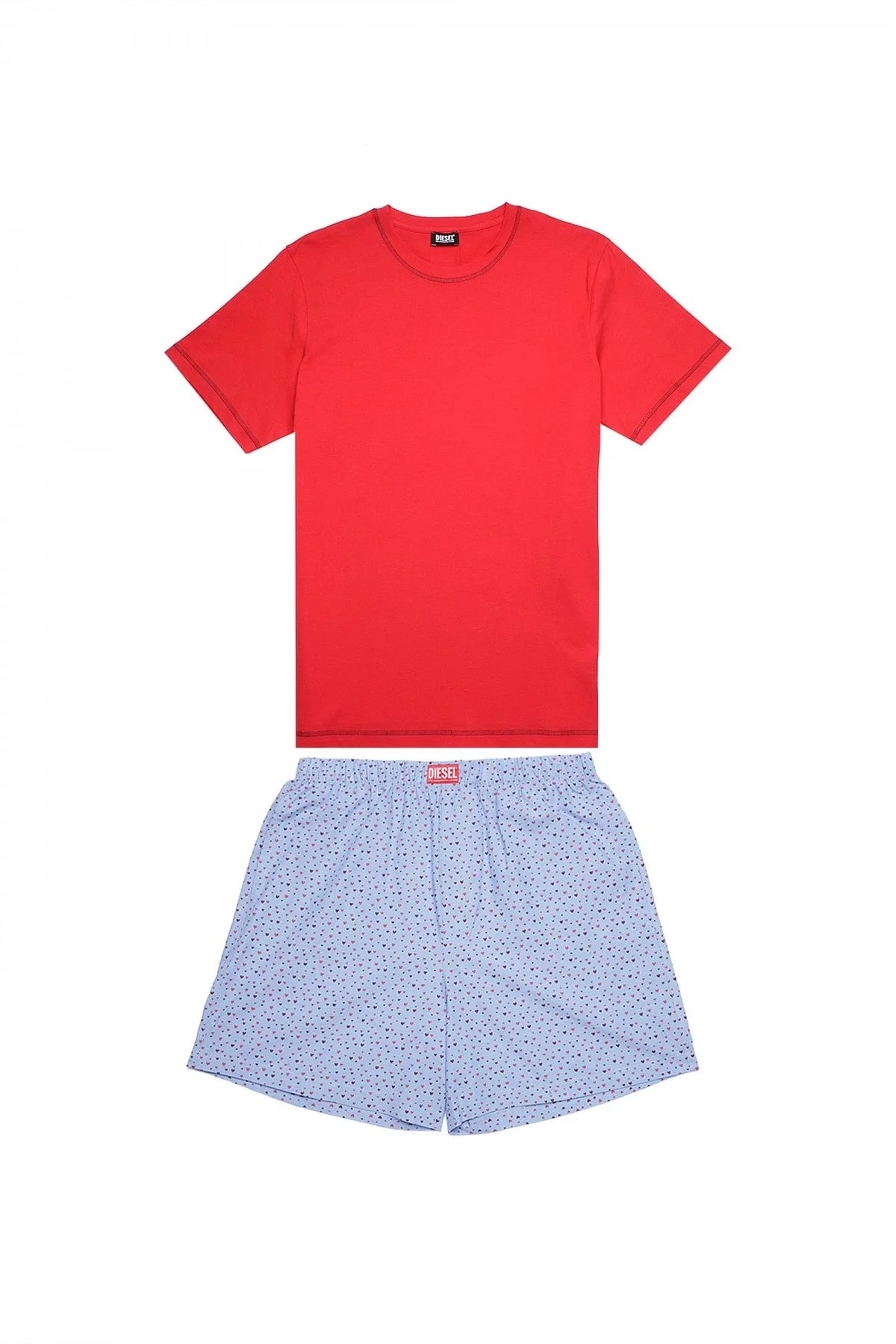 Red Heart-print pyjama set