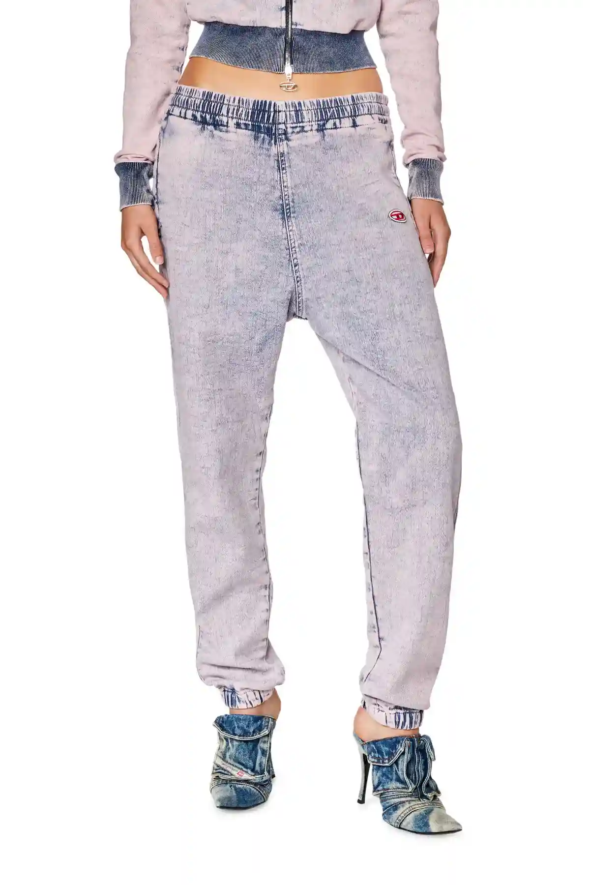Pink Tapered fit D-Lab Track Denim