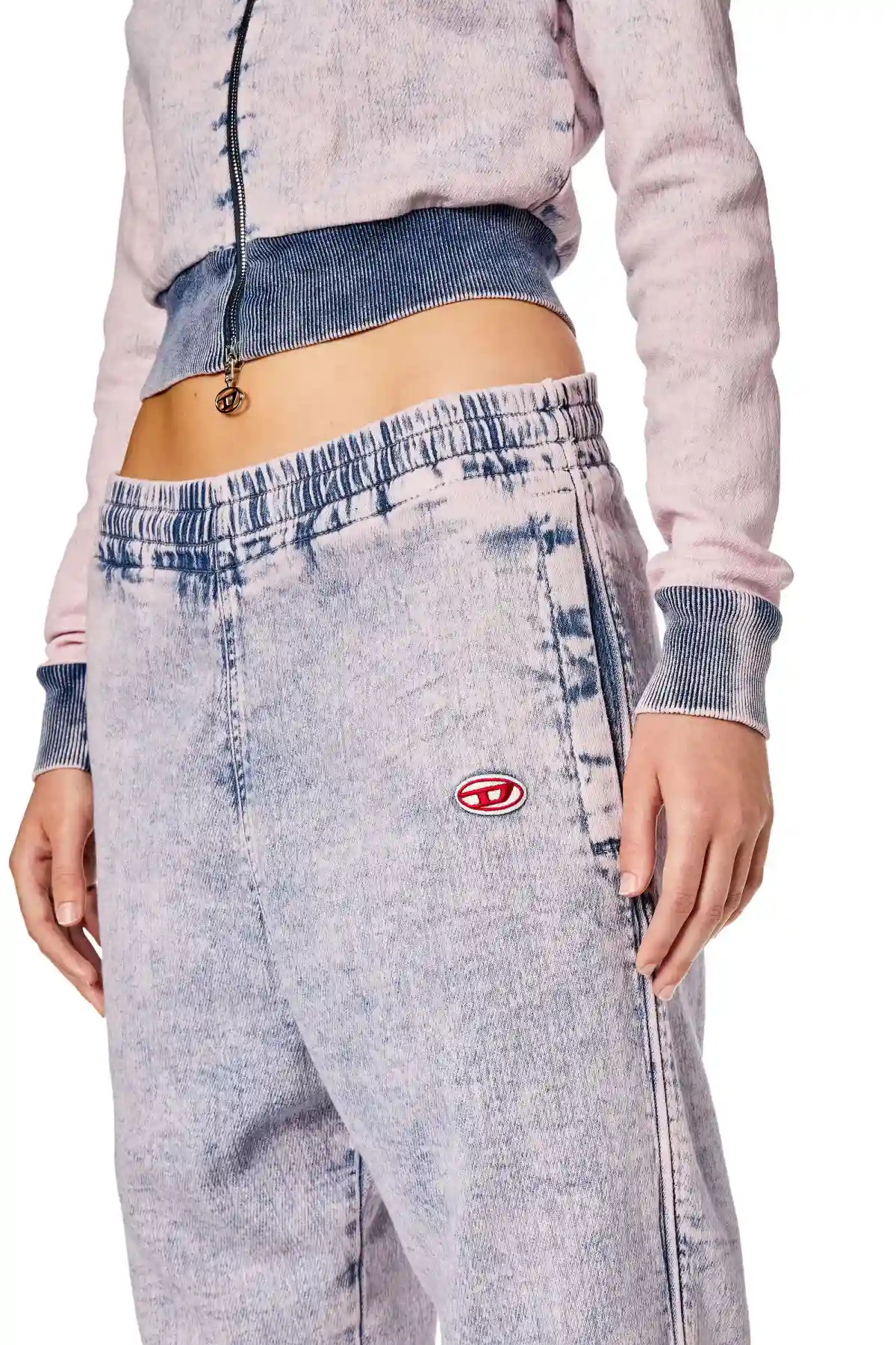 Pink Tapered fit D-Lab Track Denim