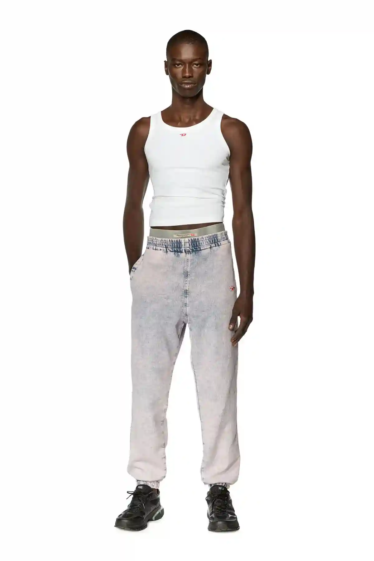Pink Tapered fit D-Lab Track Denim