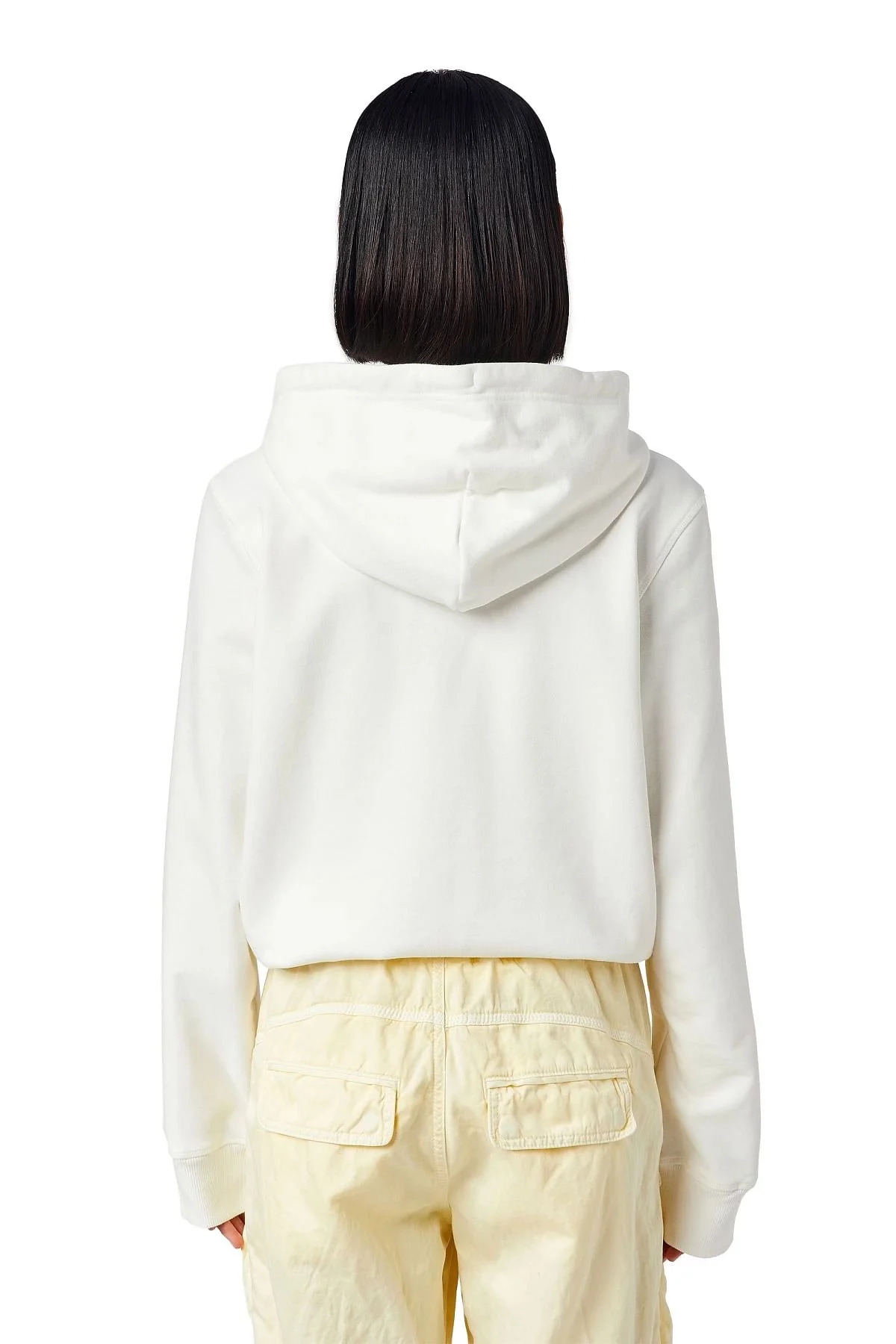 White Hoodie with puff logo