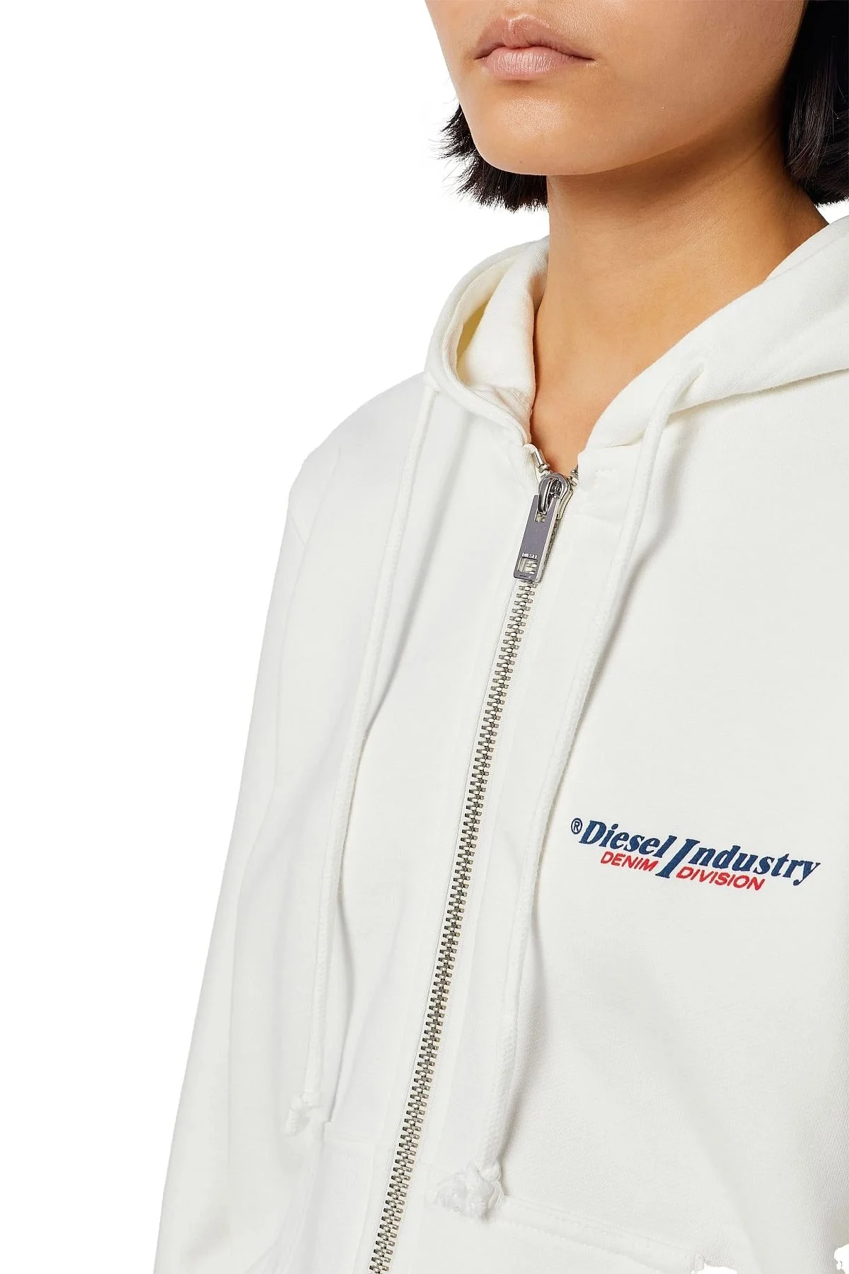 White Hoodie with puff logo
