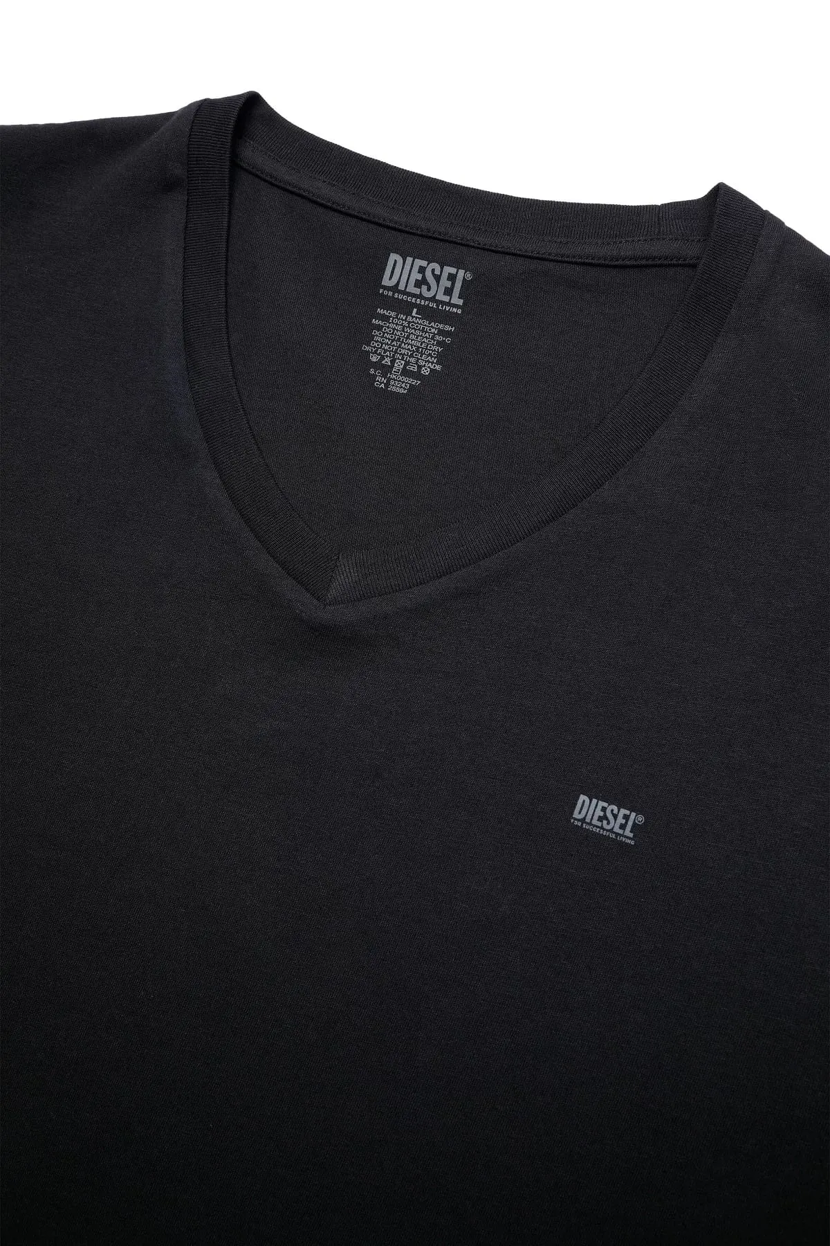 Black and Grey Two-pack V-neck T-shirts with logo print