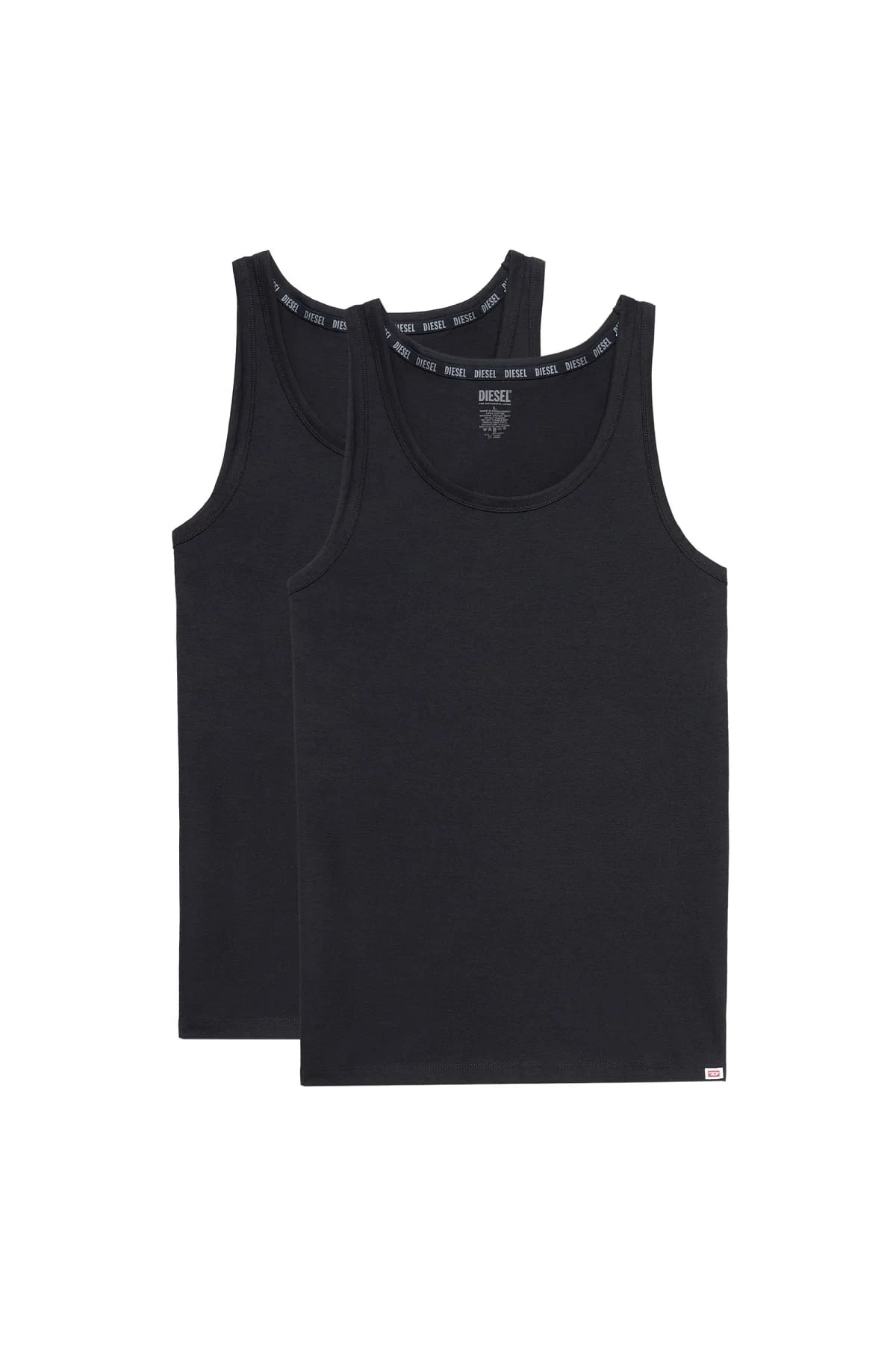 Black Two-pack of tank tops with D patch