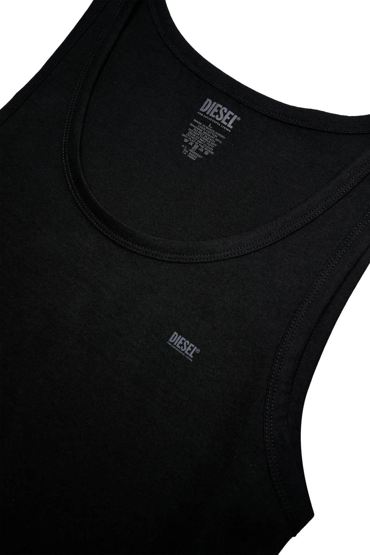Black Two-pack of tank tops with logo print