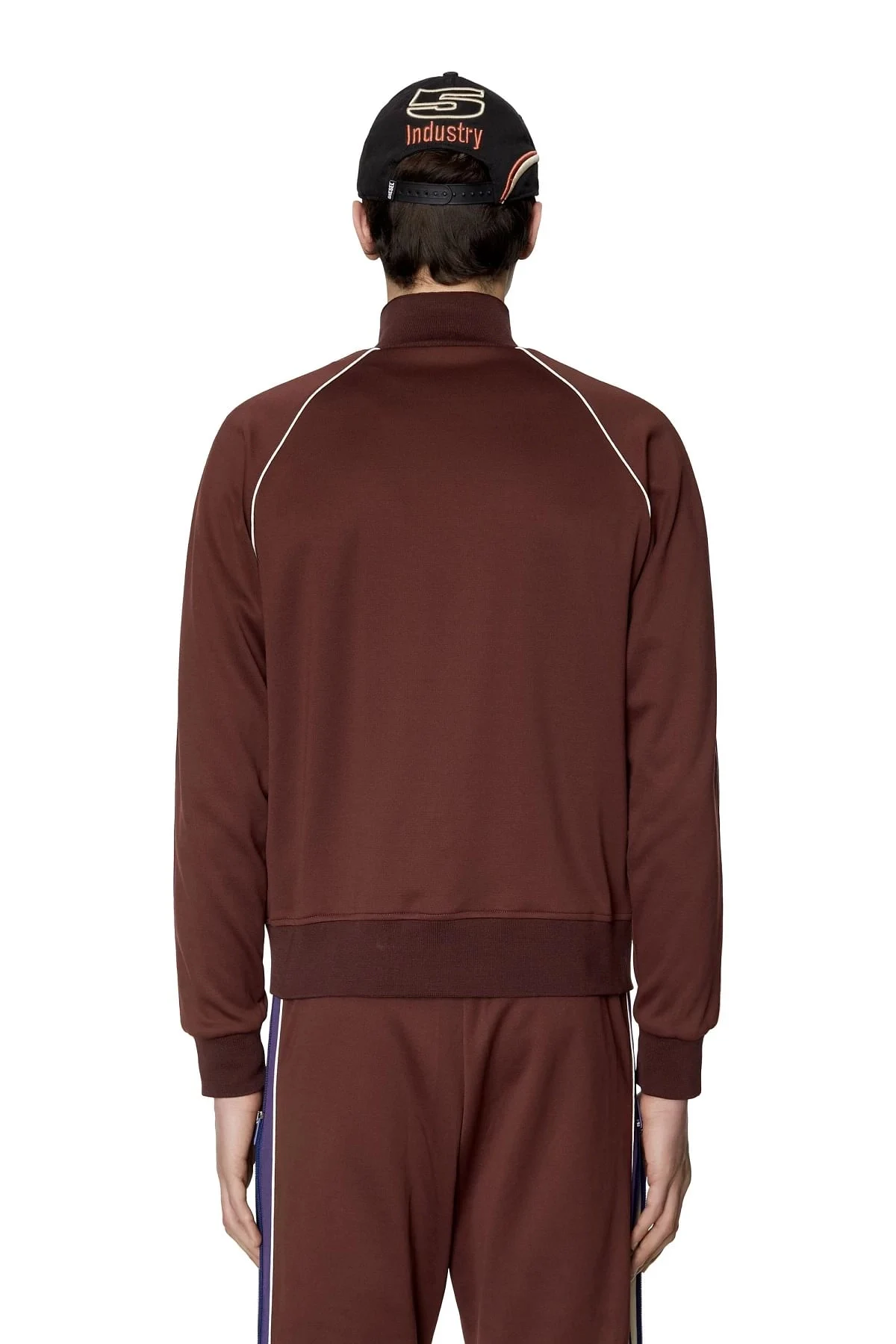 Brown Track jacket with sleeve bands