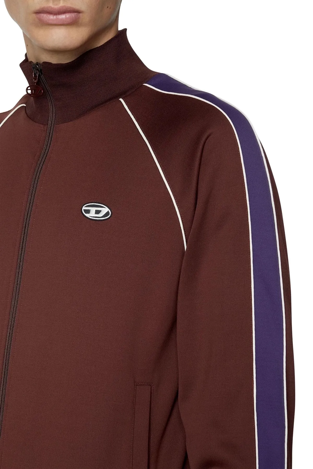 Brown Track jacket with sleeve bands