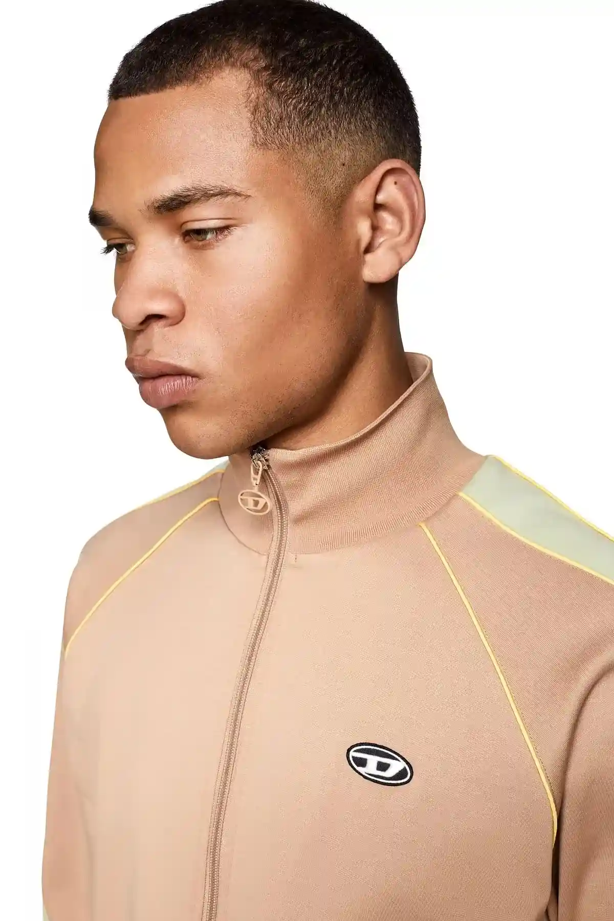 Beige Track jacket with sleeve bands