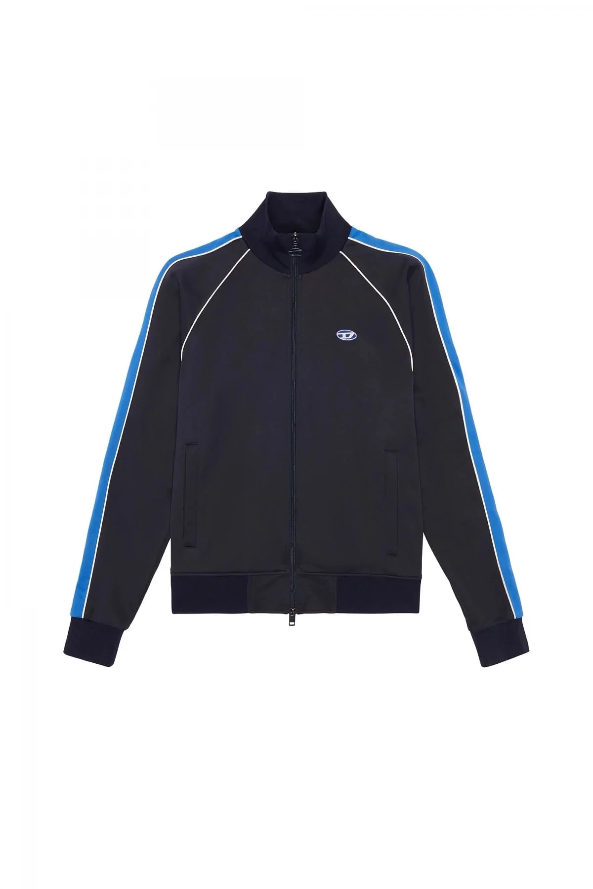 Blue Track jacket with sleeve bands