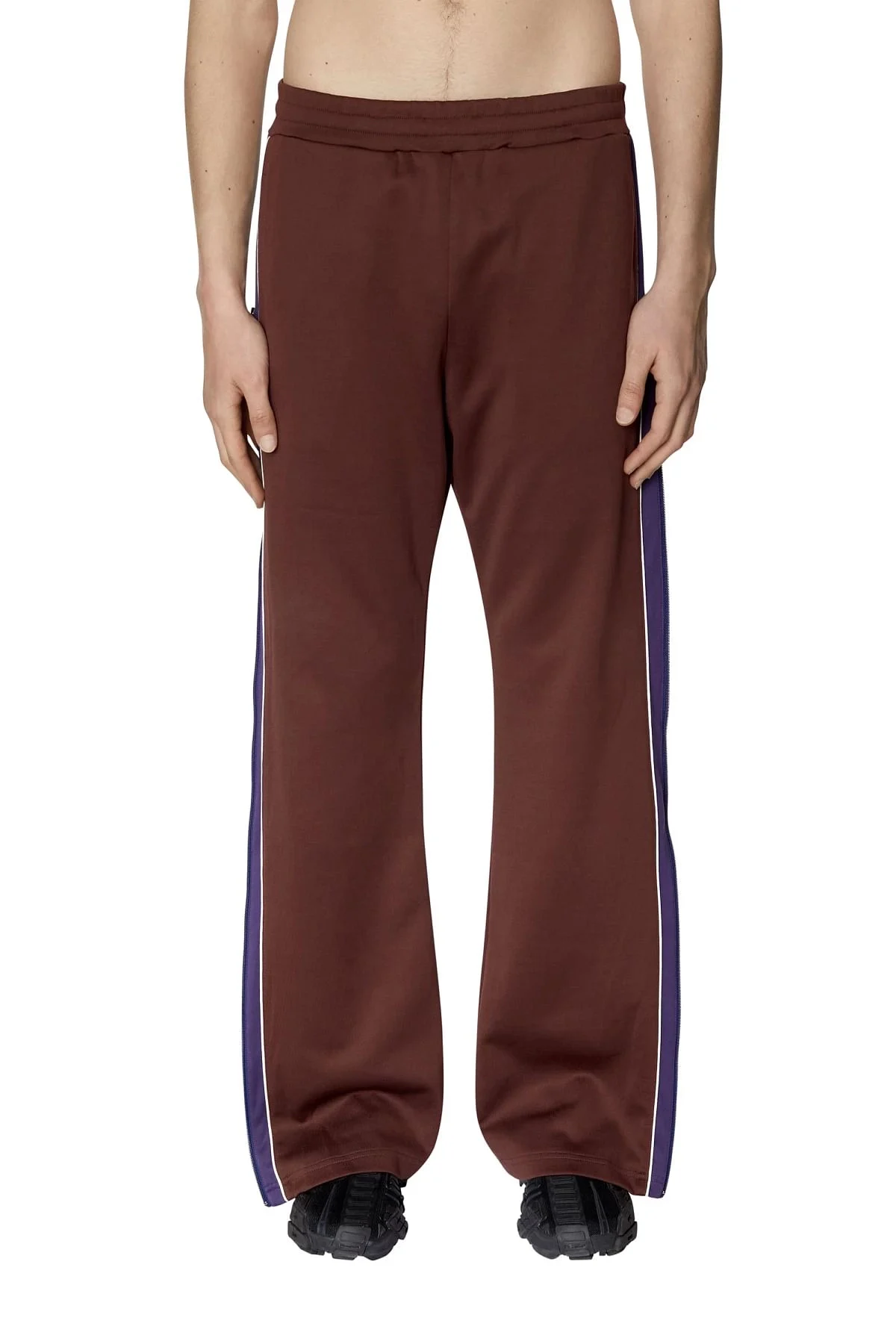 Brown Sweatpants with side zips